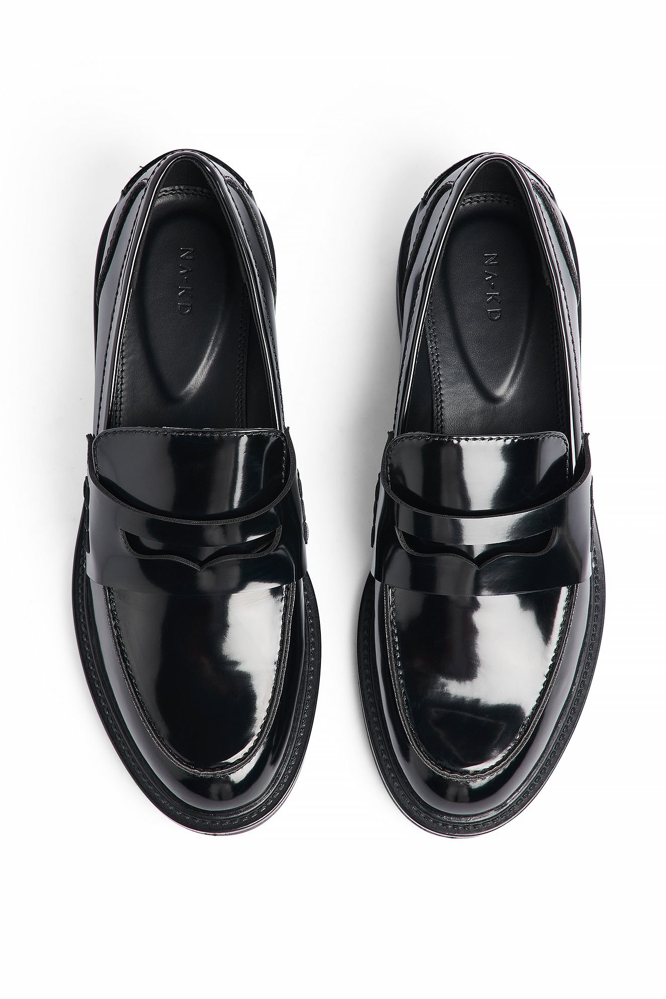 NA-KD Dressed Penny Loafers - Flats - Black - EU 38 - NA-KD / NAKD