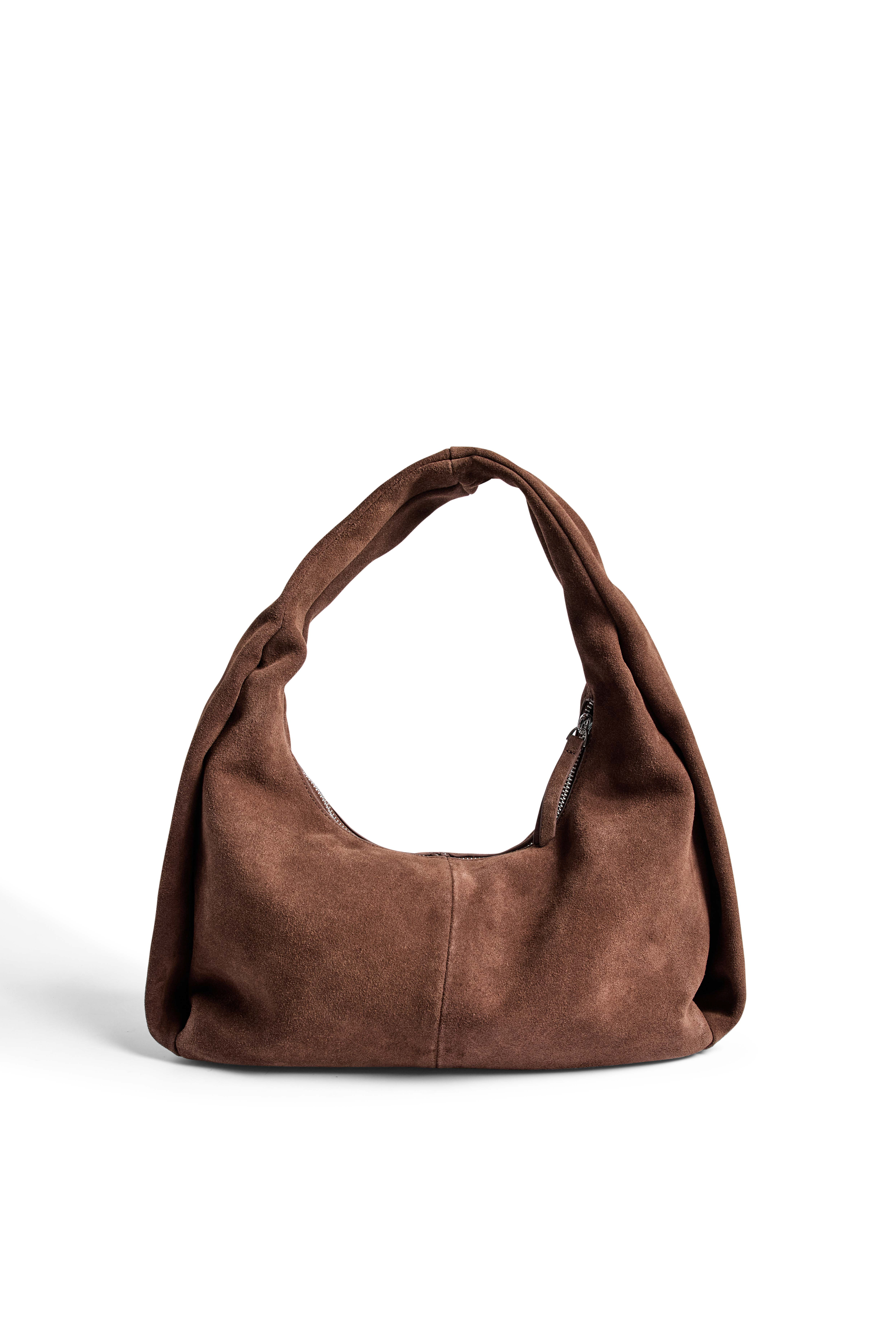 Premium Selection Suède handtas met omslagdetail - Tassen - Bruin - One Size - NA-KD / NAKD