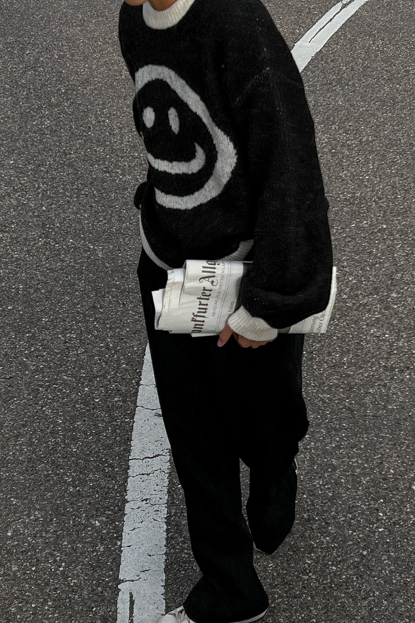 Off White Pattern Pullover mit Smiley-Muster