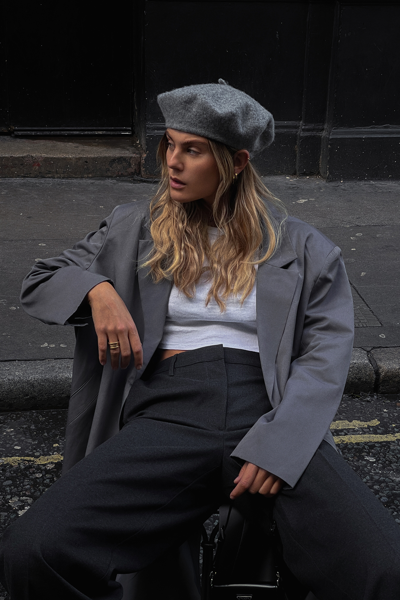 charcoal grey beret