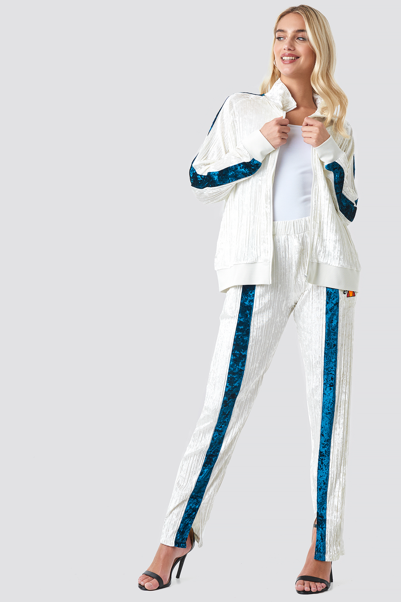 El Veronica Velvet Track Pant Off White