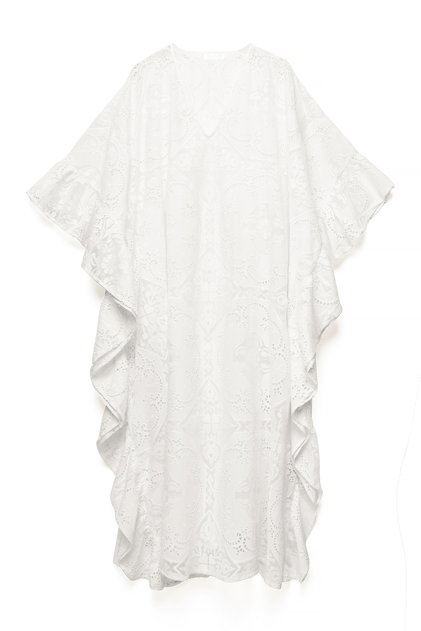 White Embroidered Volume Kaftan