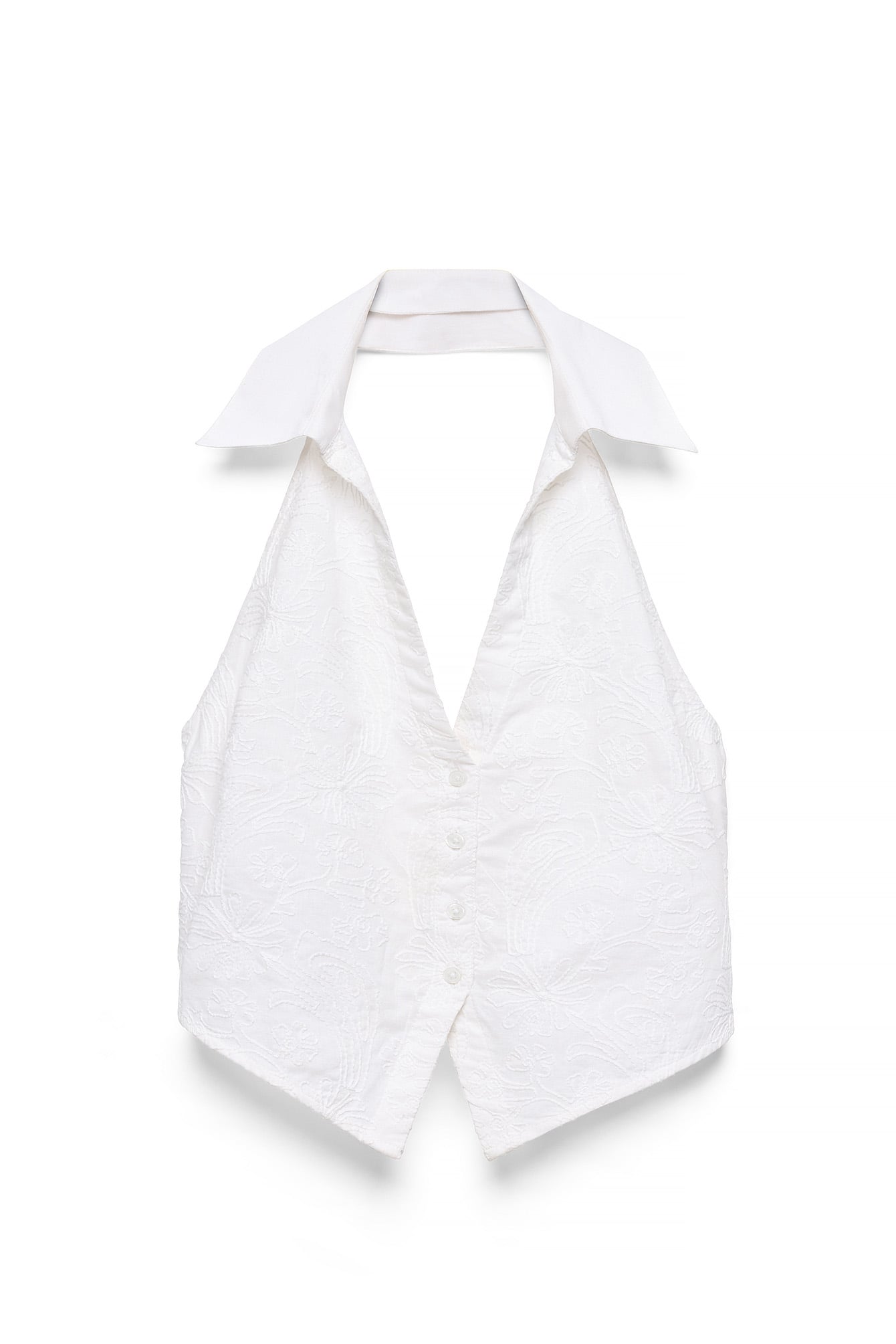 White Embroidery Halterneck Top