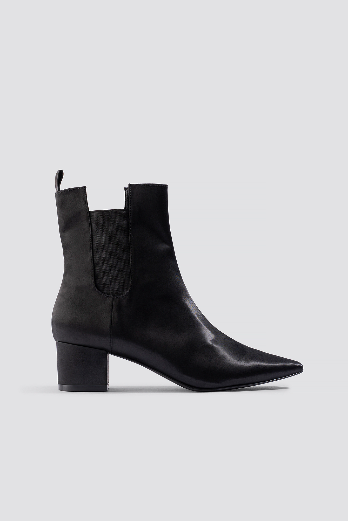 Satin Ankle Boots Black