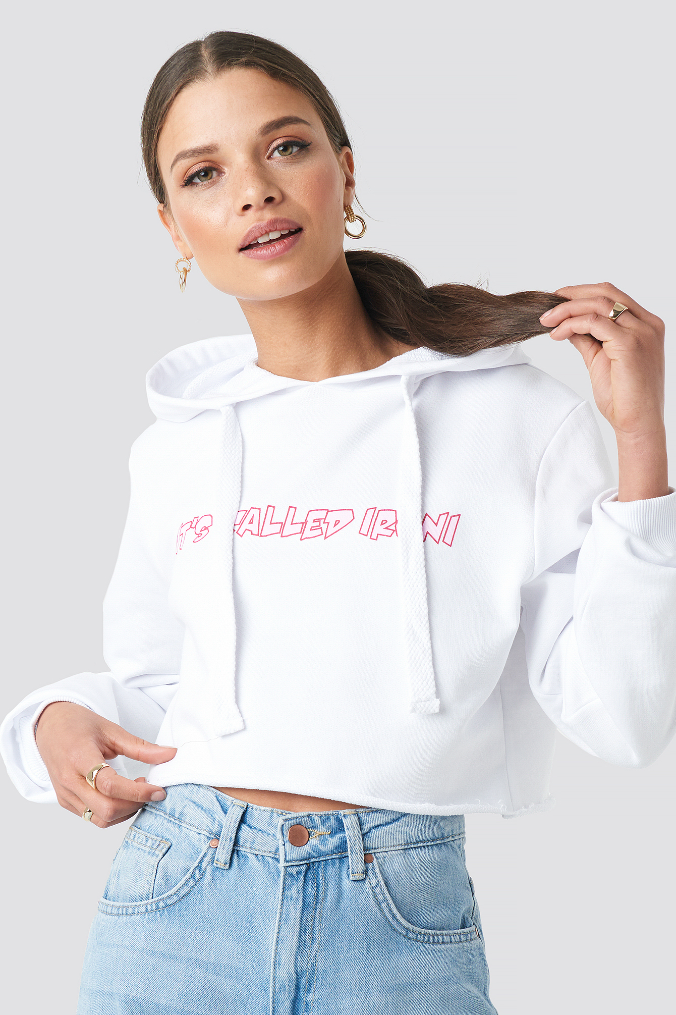 Cropped Hoodie White
