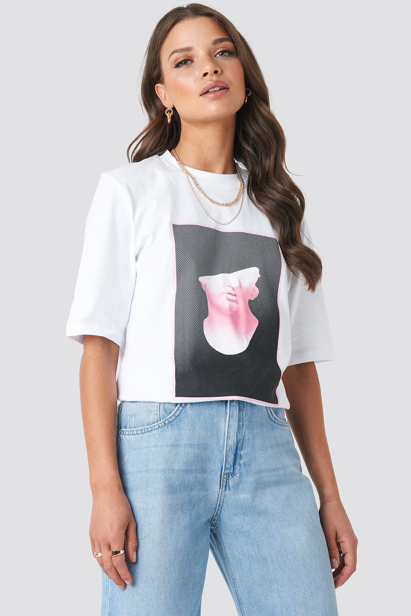 Front Print Tee White