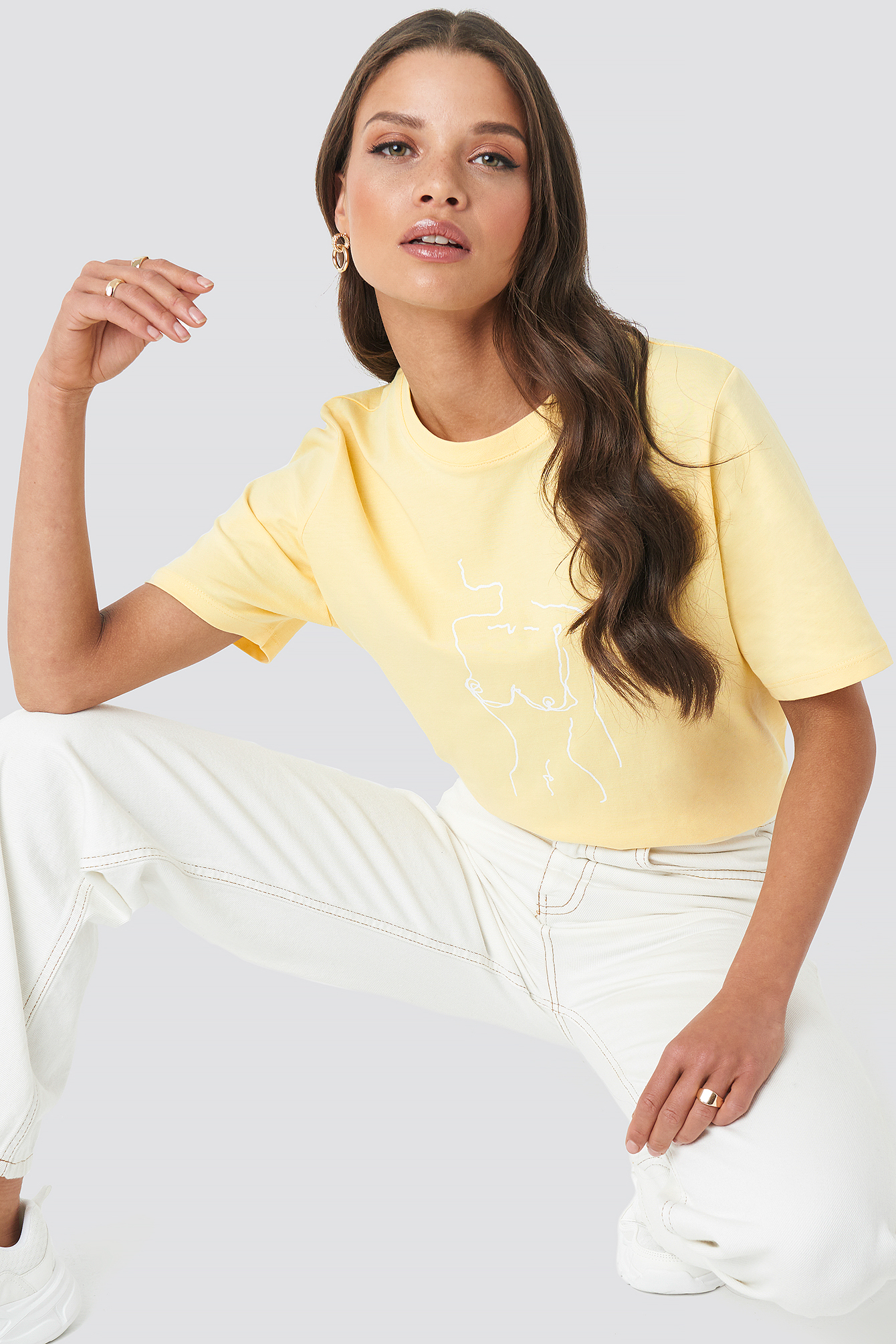 Lady Print T-shirt Yellow