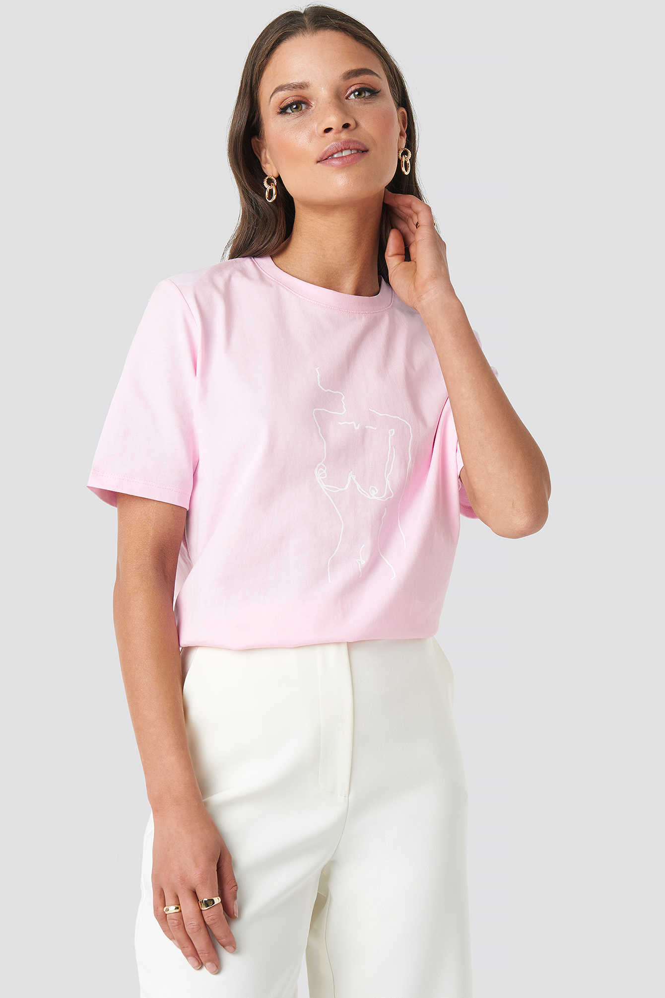 Lady Print T-shirt Pink