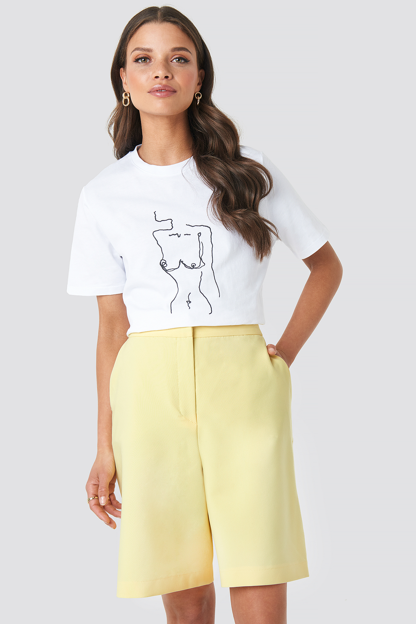 Mid Length Shorts Yellow