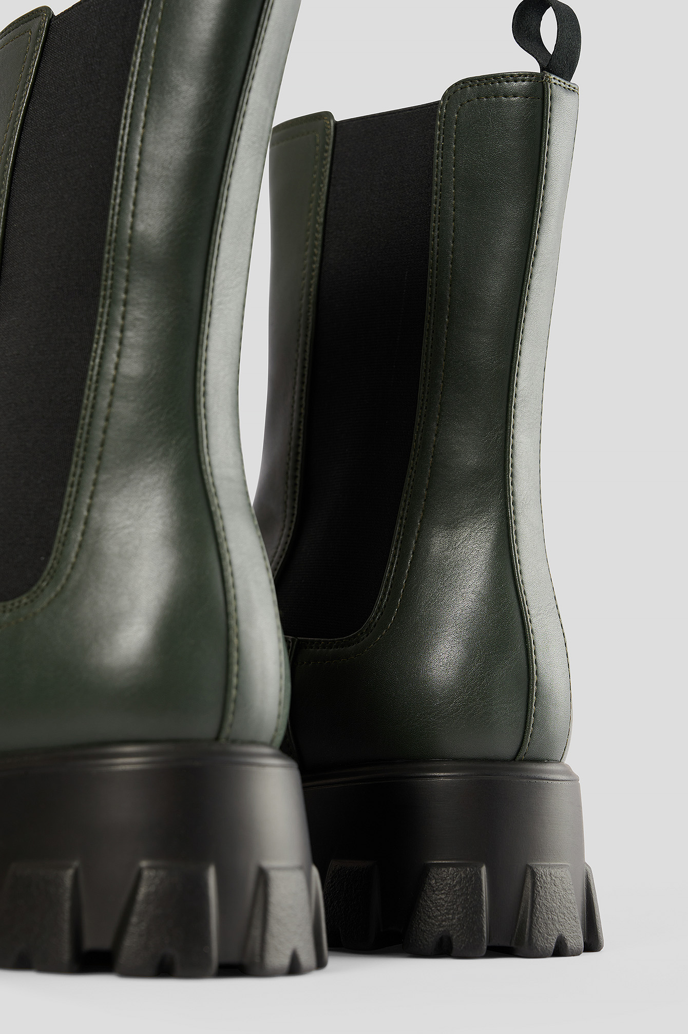 Chunky Sole Boots Green | na-kd.com