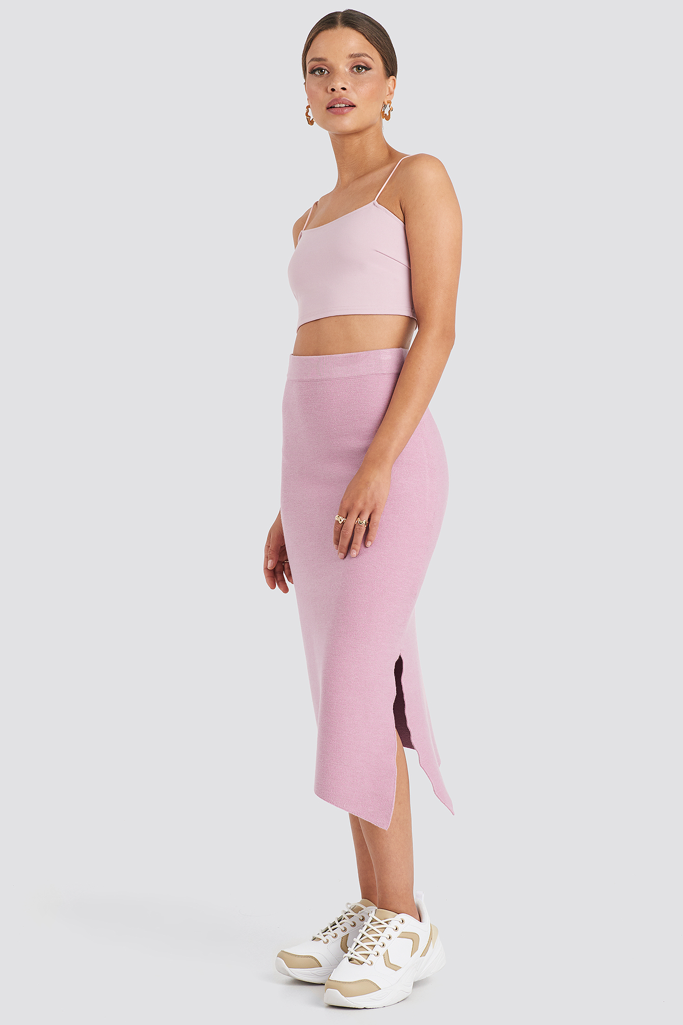 Midi Knitted Skirt Dusty Pink