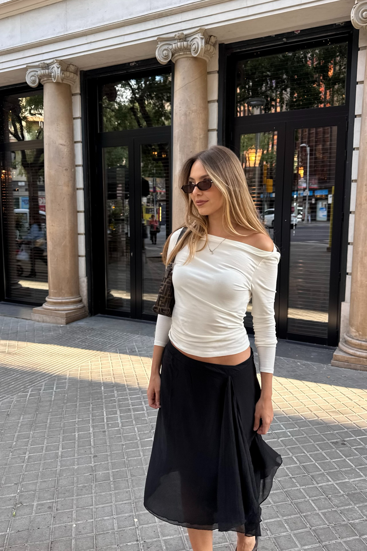 Boat Neck Long Sleeve Top Offwhite | NA-KD
