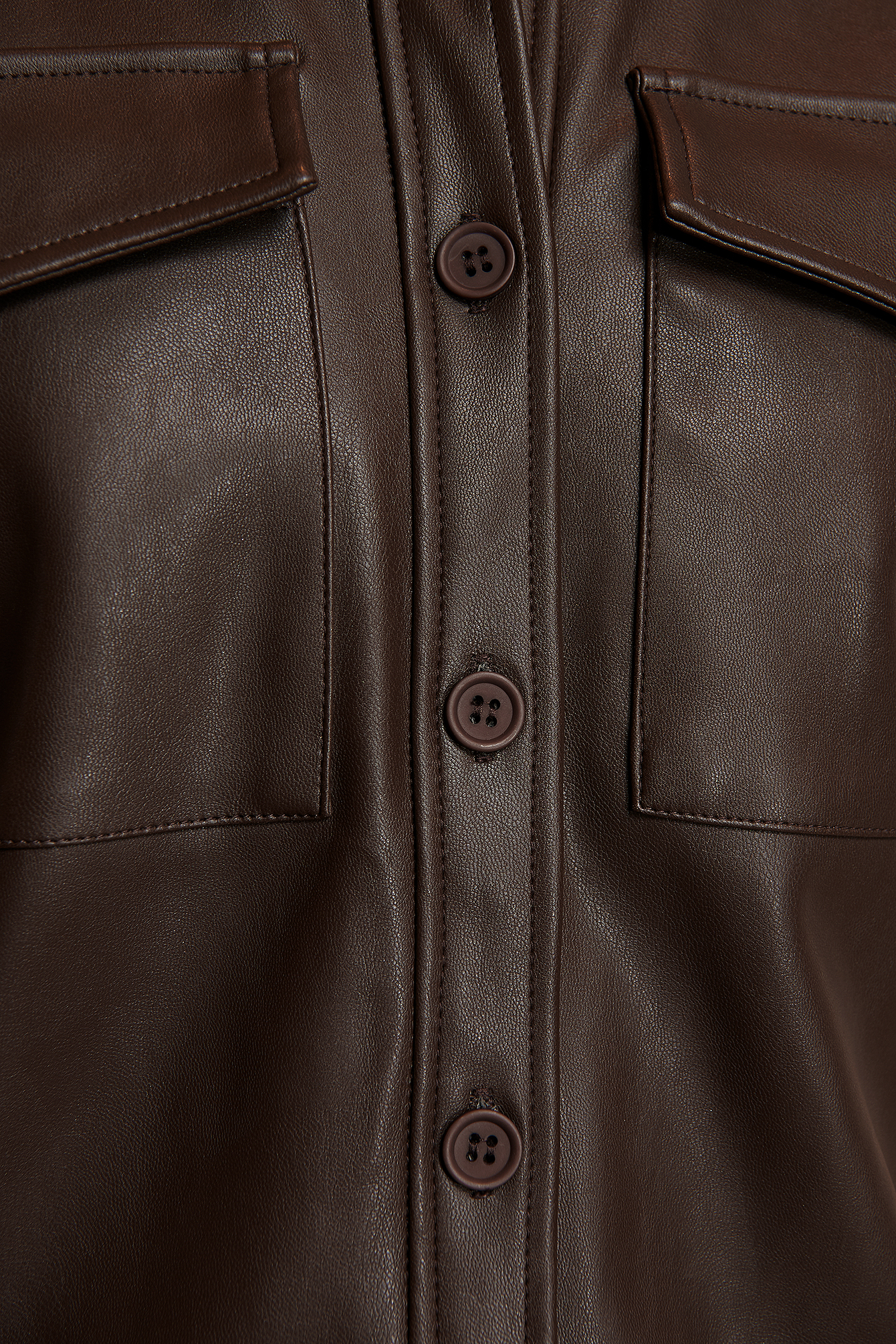 EMMA ELLINGSEN X NA-KD PU SHIRT - BROWN