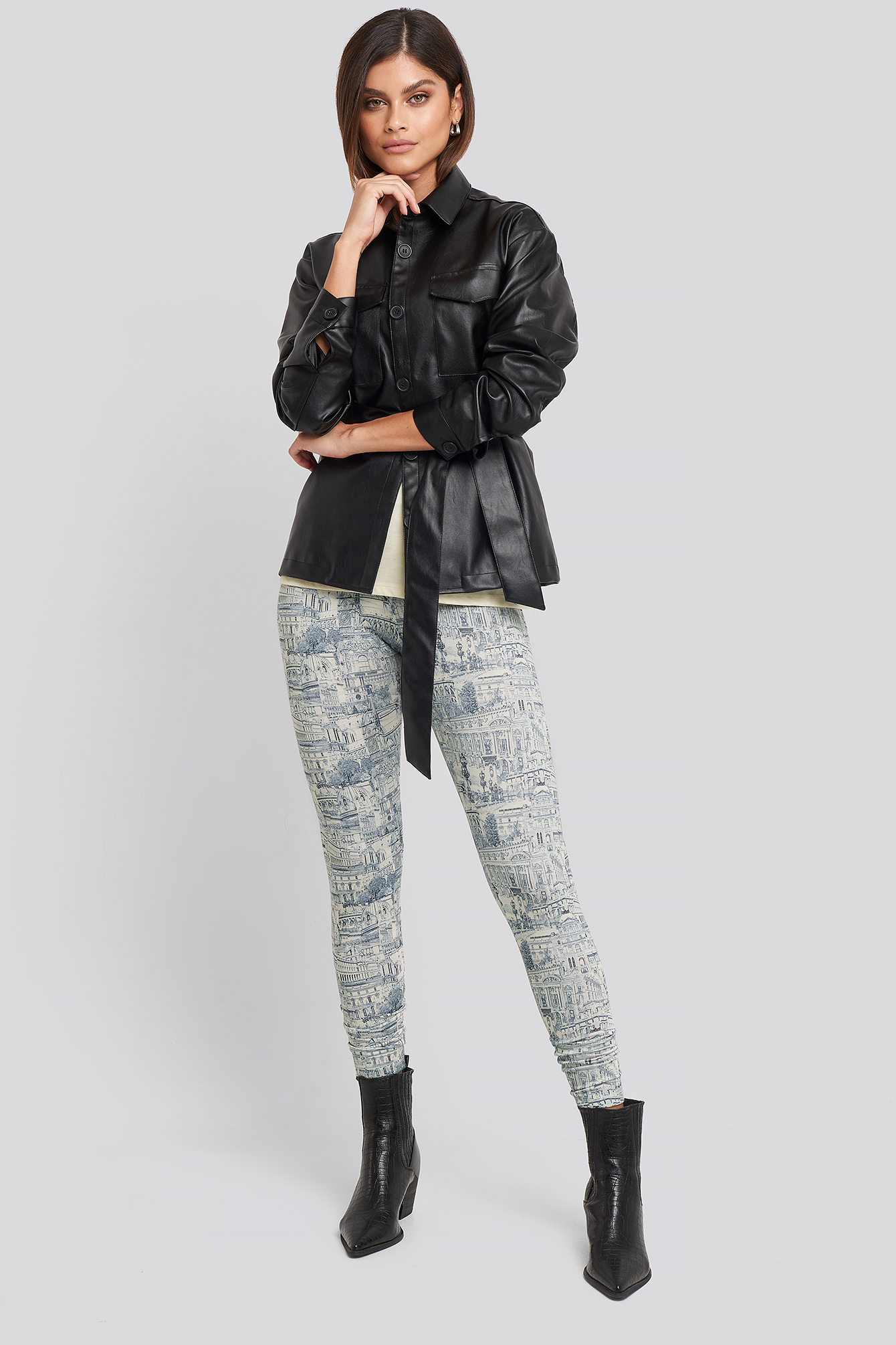 Viscose Printed Tights Blue Print