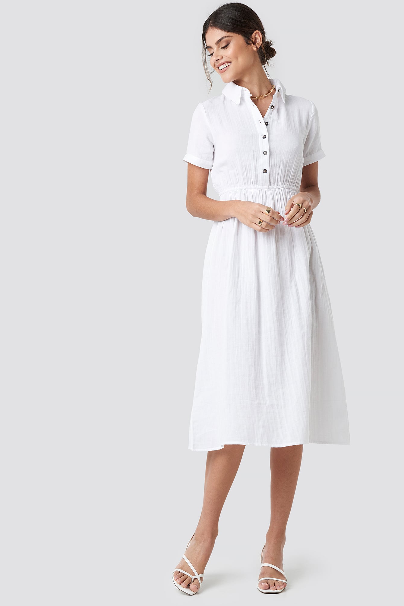 Midi dress for women cotton Clearance