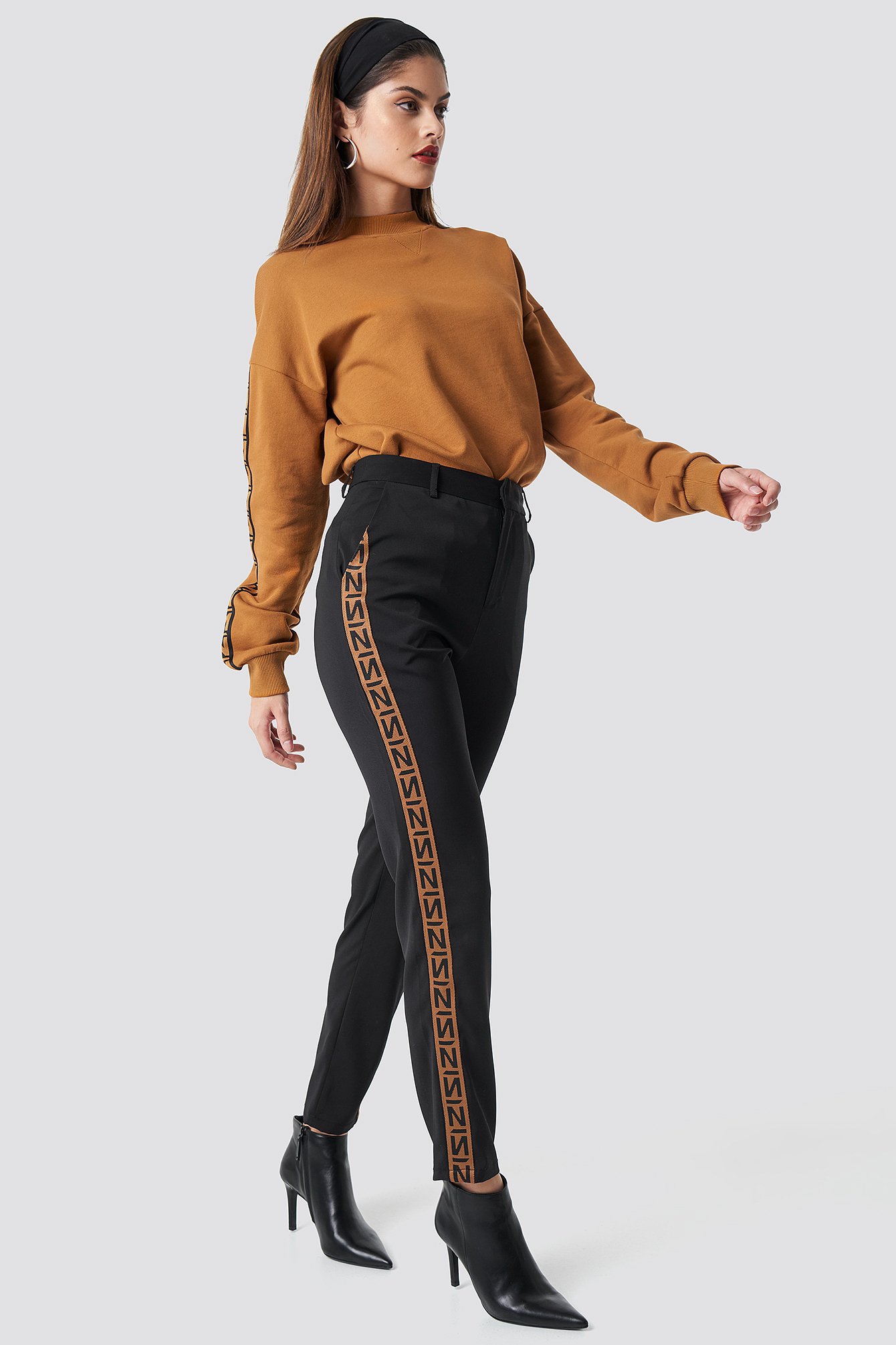 Black/Burned Brown NA-KD Trend N Branded Suit Pants
