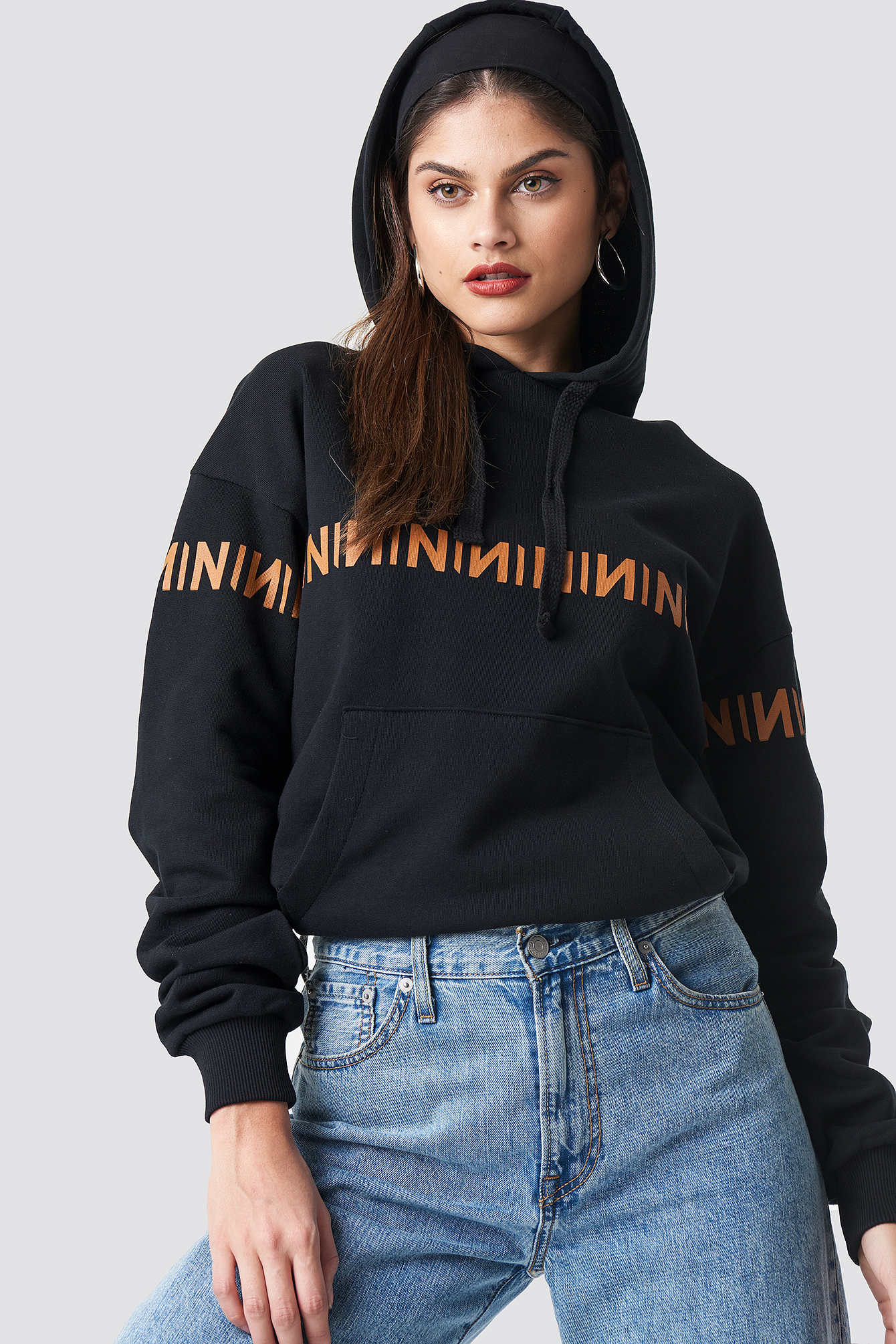 N Branded Hoodie Black