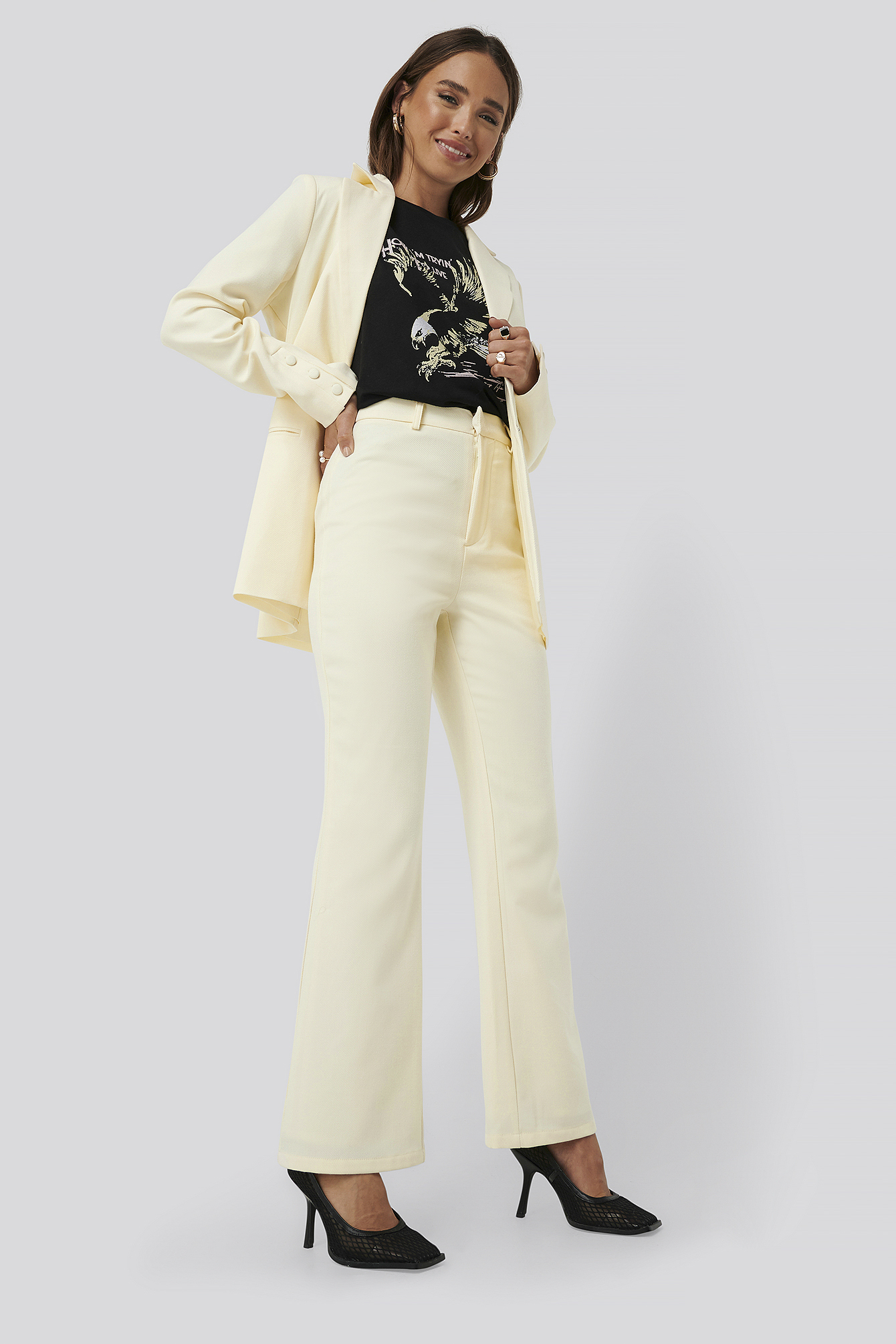 Highwaisted Suit Pants Off White