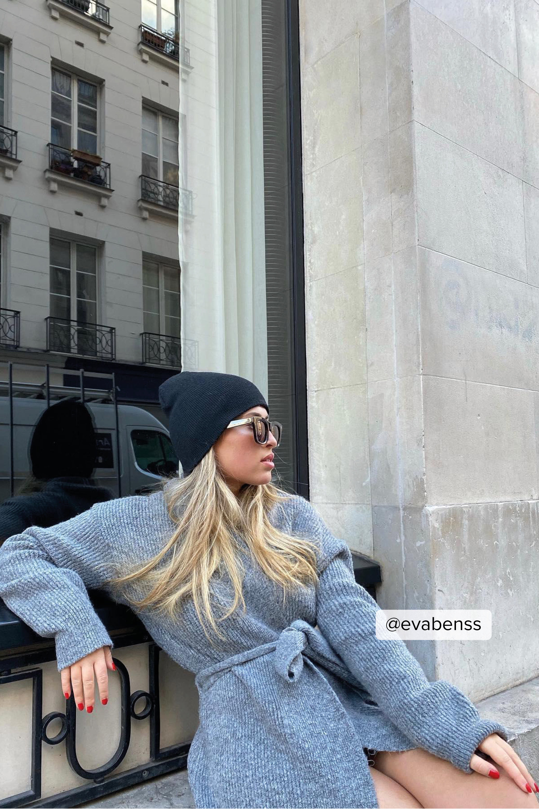Cardigan lungo in maglia a coste con chiusura incrociata Grigio | na-kd.com