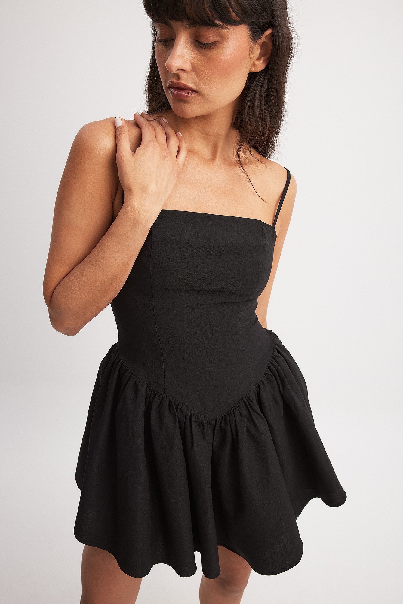 Fairy Cut Mini Dress Black | NA-KD Fairy Cut Mini Dress Black | NA-KD