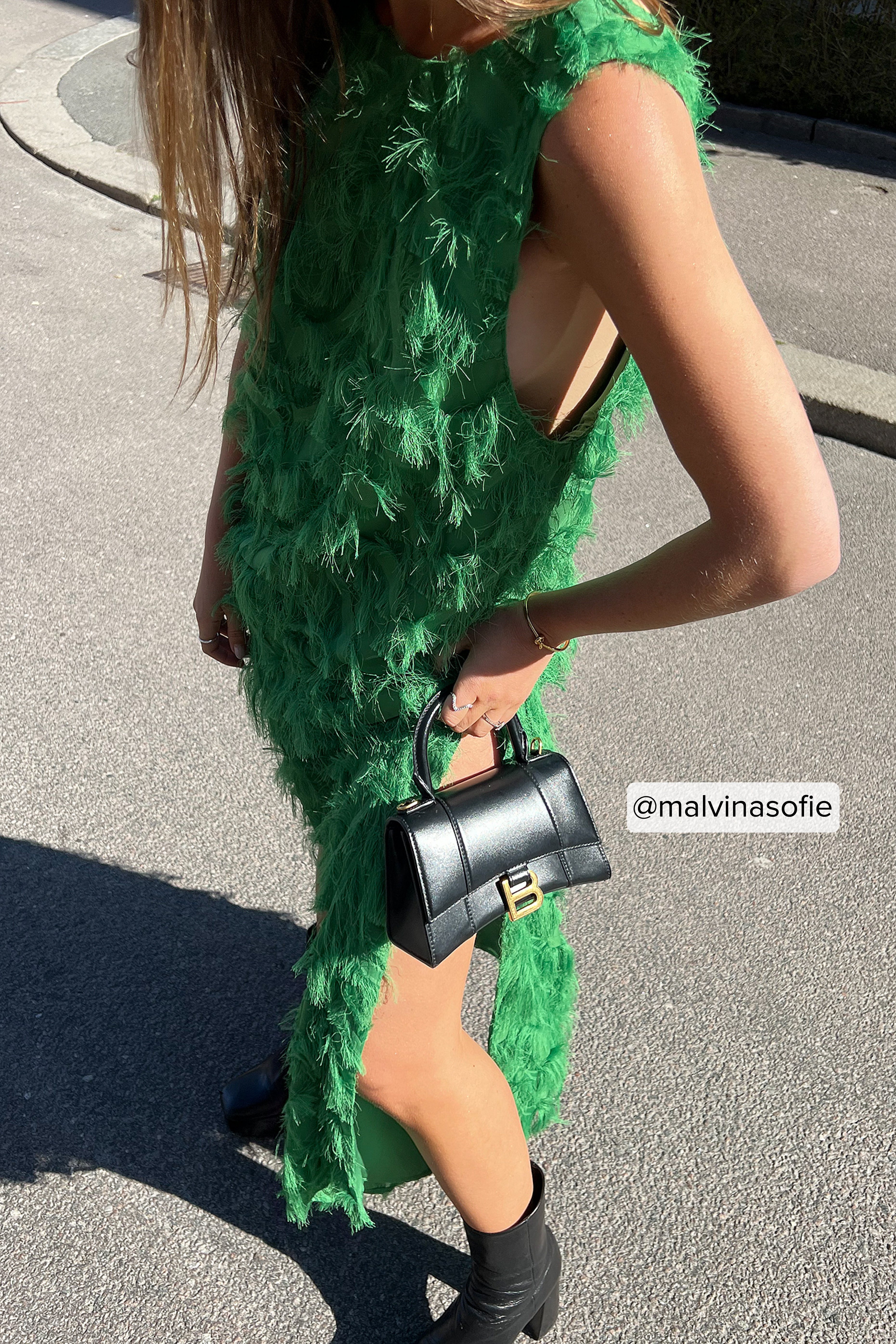 Green Maxi-jurk met diepe rug