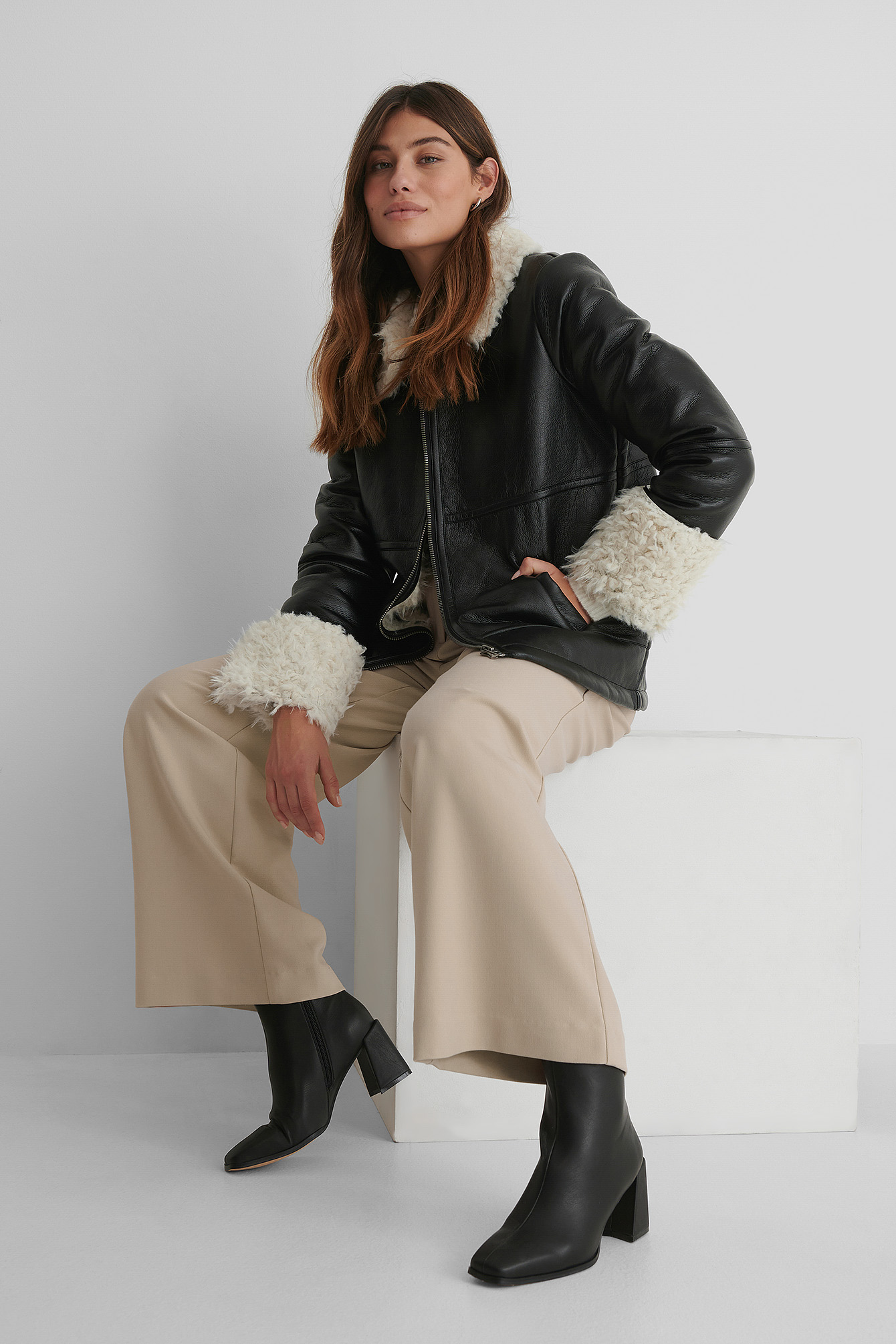 square toe black boots