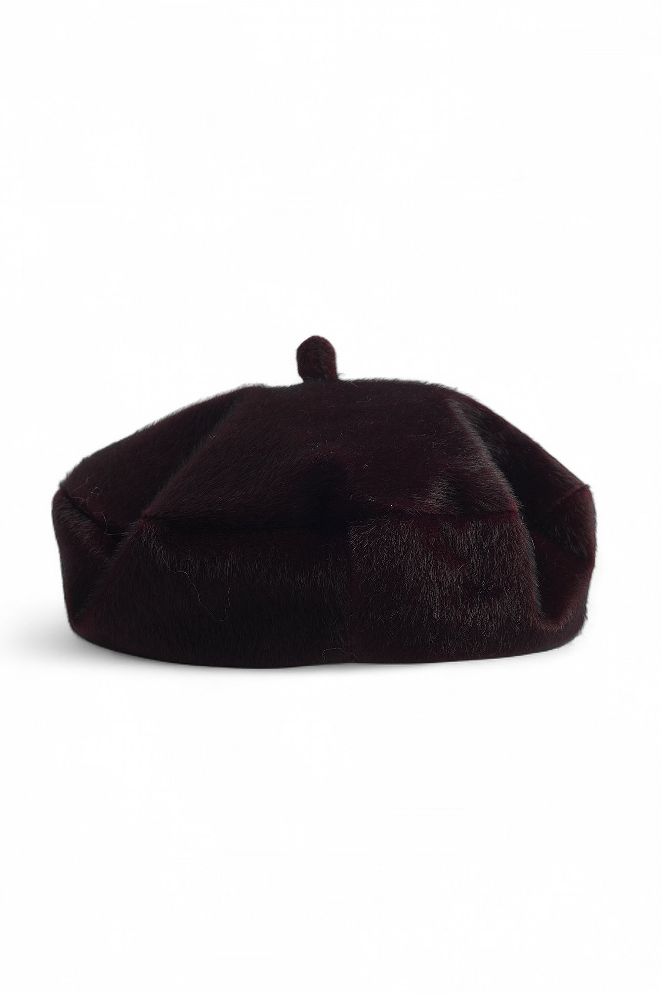 Handpicked x NA-KD Baskenmütze aus Kunstfell - Hüte & Mützen - Burgundy - Medium/Large - NA-KD / NAKD