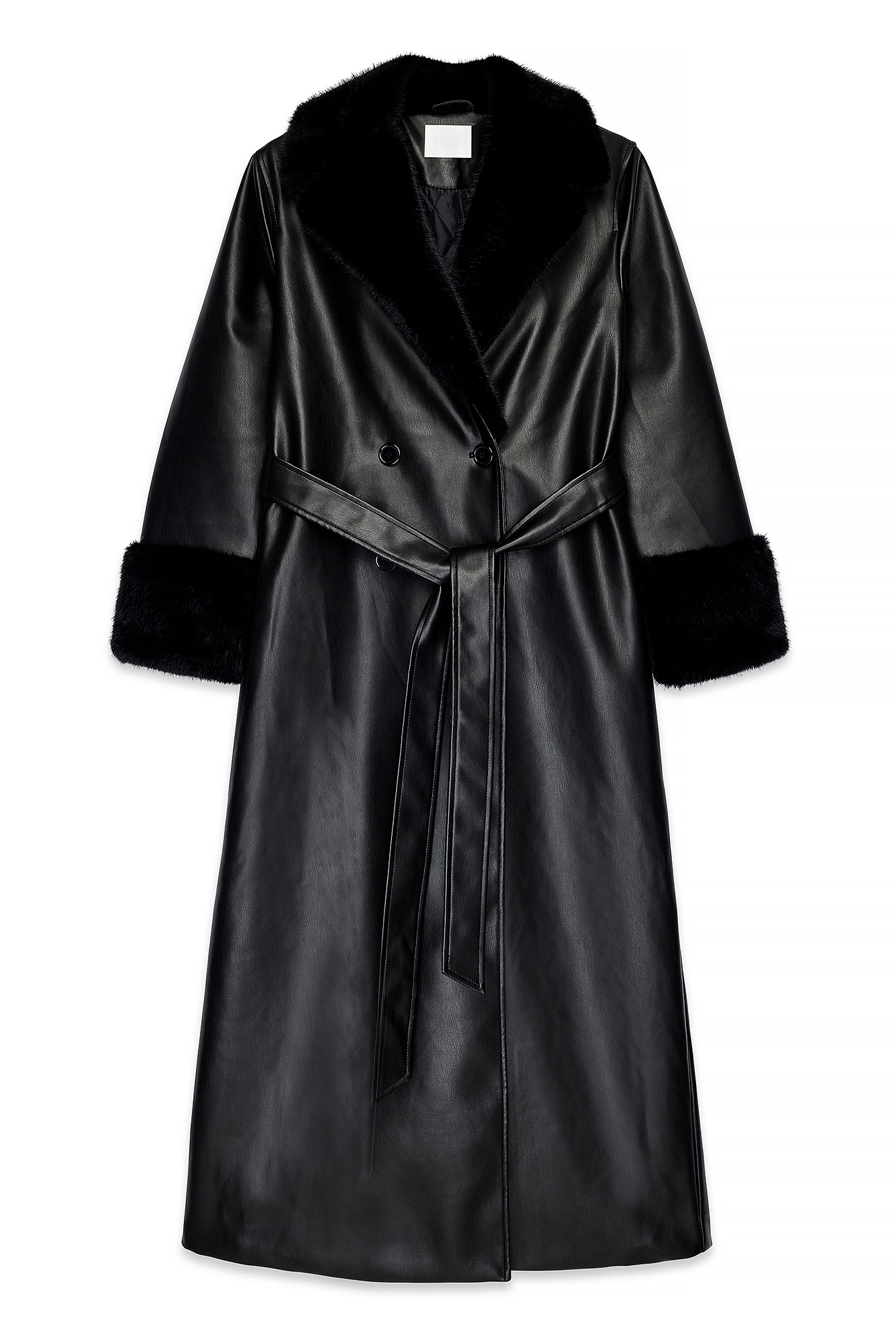 Manteau Femme Noir En Fausse Fourrure Mi-long - Design Exclusif De Milo