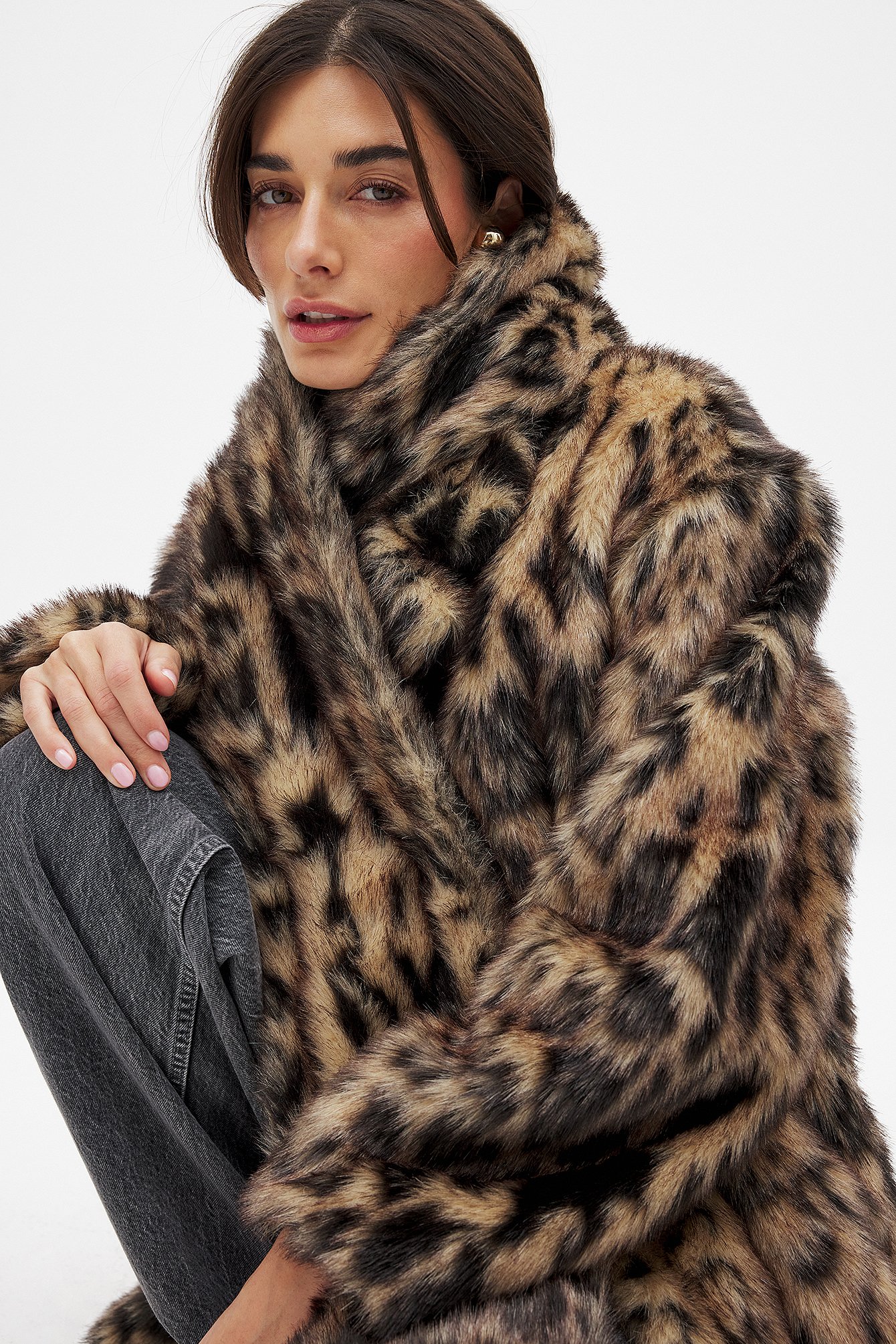 Faux Fur Leopard Coat Leopard | NA-KD
