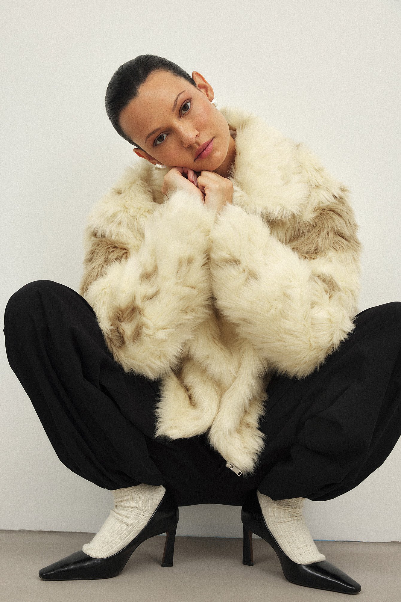 Handpicked x NA-KD Kort jacka i fuskpäls - Jackor och kappor i fuskpäls - Beige - EU 36 - NA-KD / NAKD