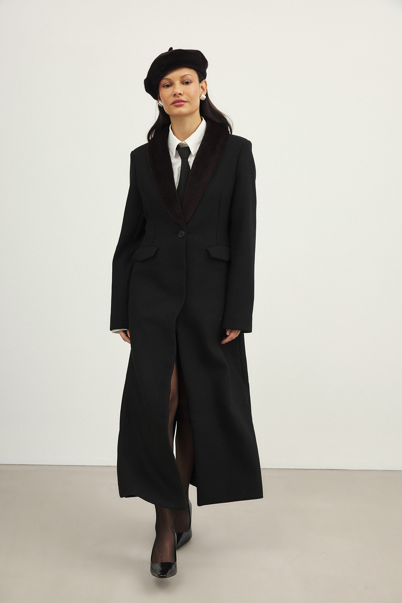 Handpicked x NA-KD Faux Pony Hair Detailed Coat - Faux Fur Jackets & Coats - Black - EU 38 - NA-KD / NAKD