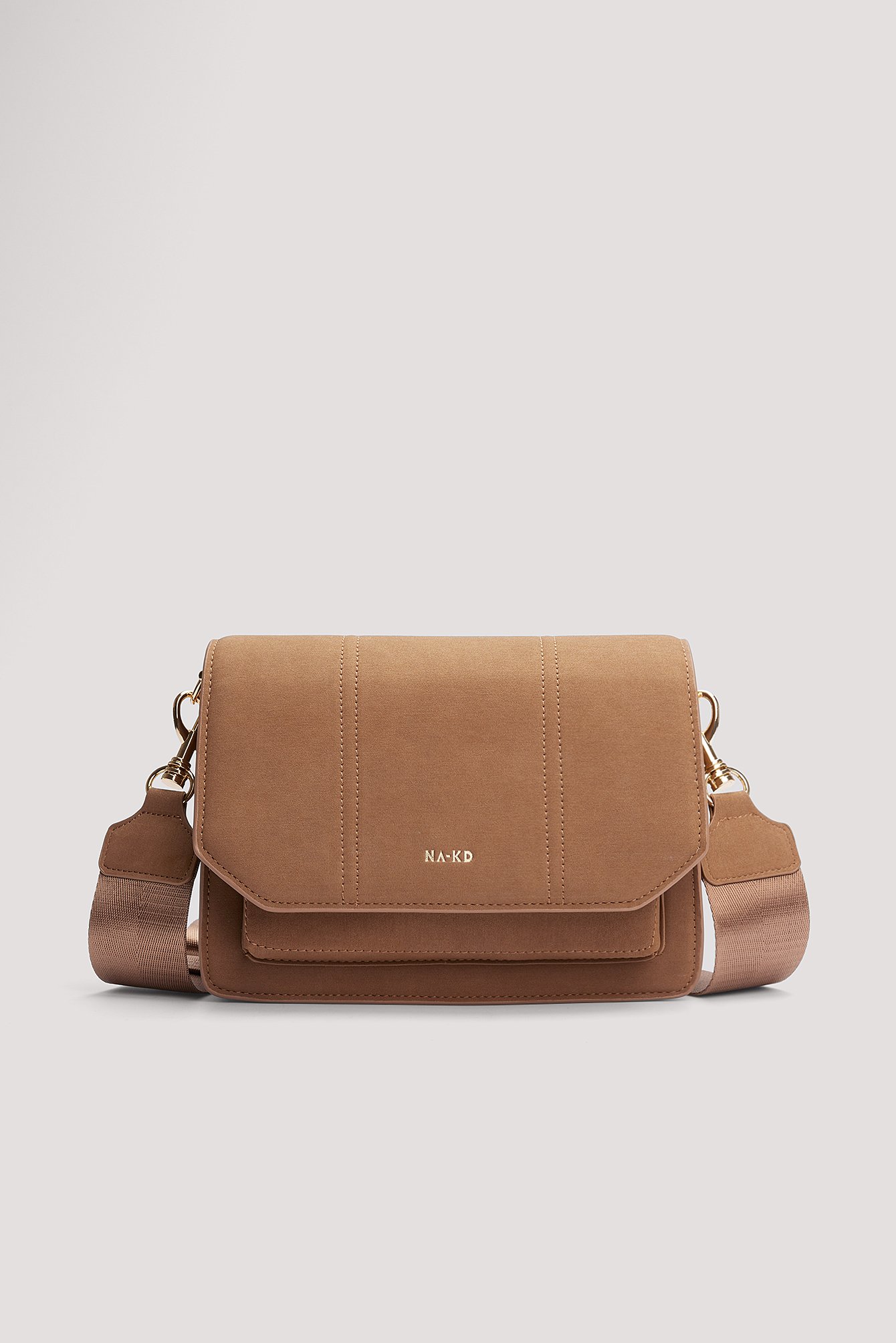 Faux Suede Crossbody Bag Brown | NA-KD
