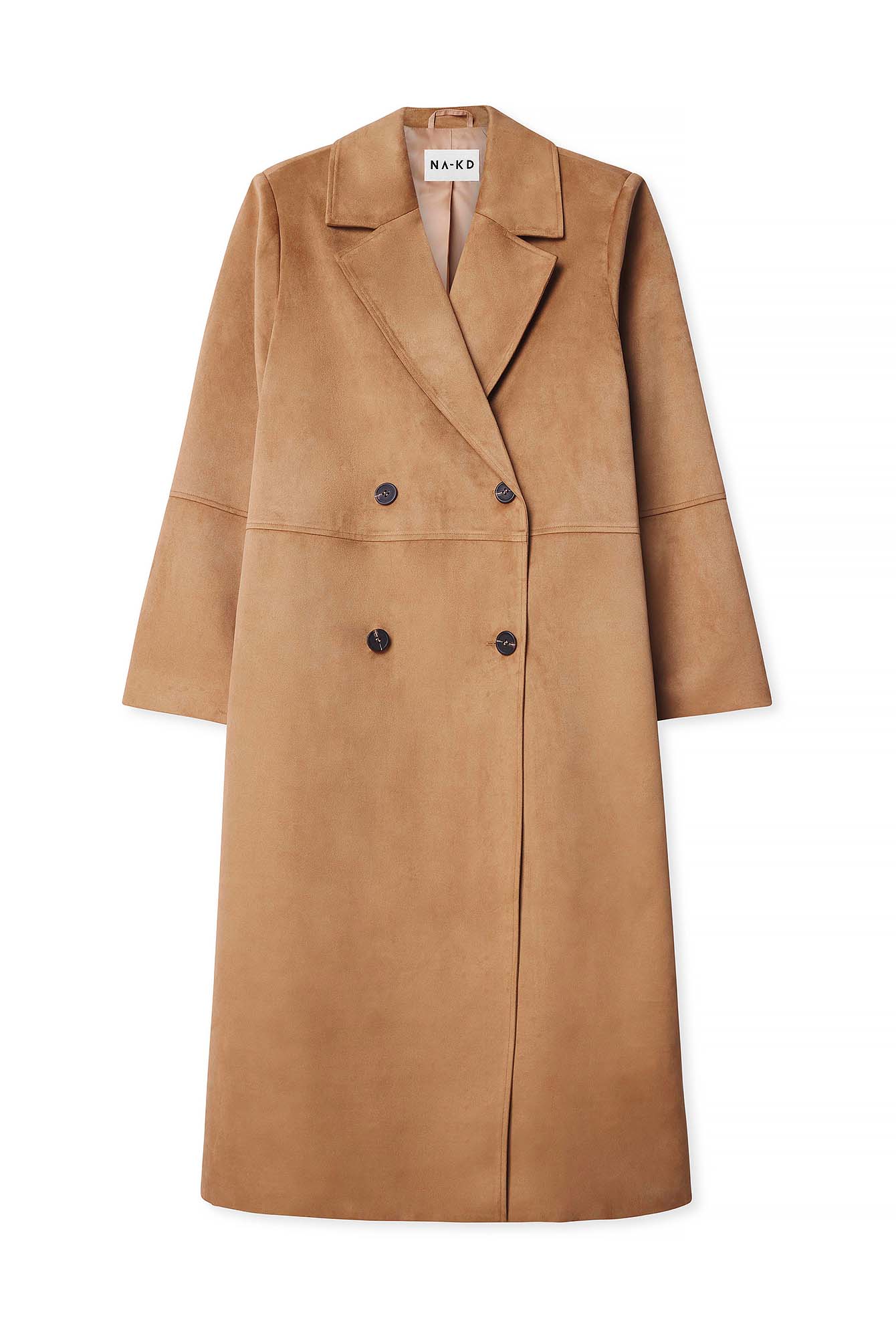 SNDYS Sutton Faux Suede Trench Coat in Mocha