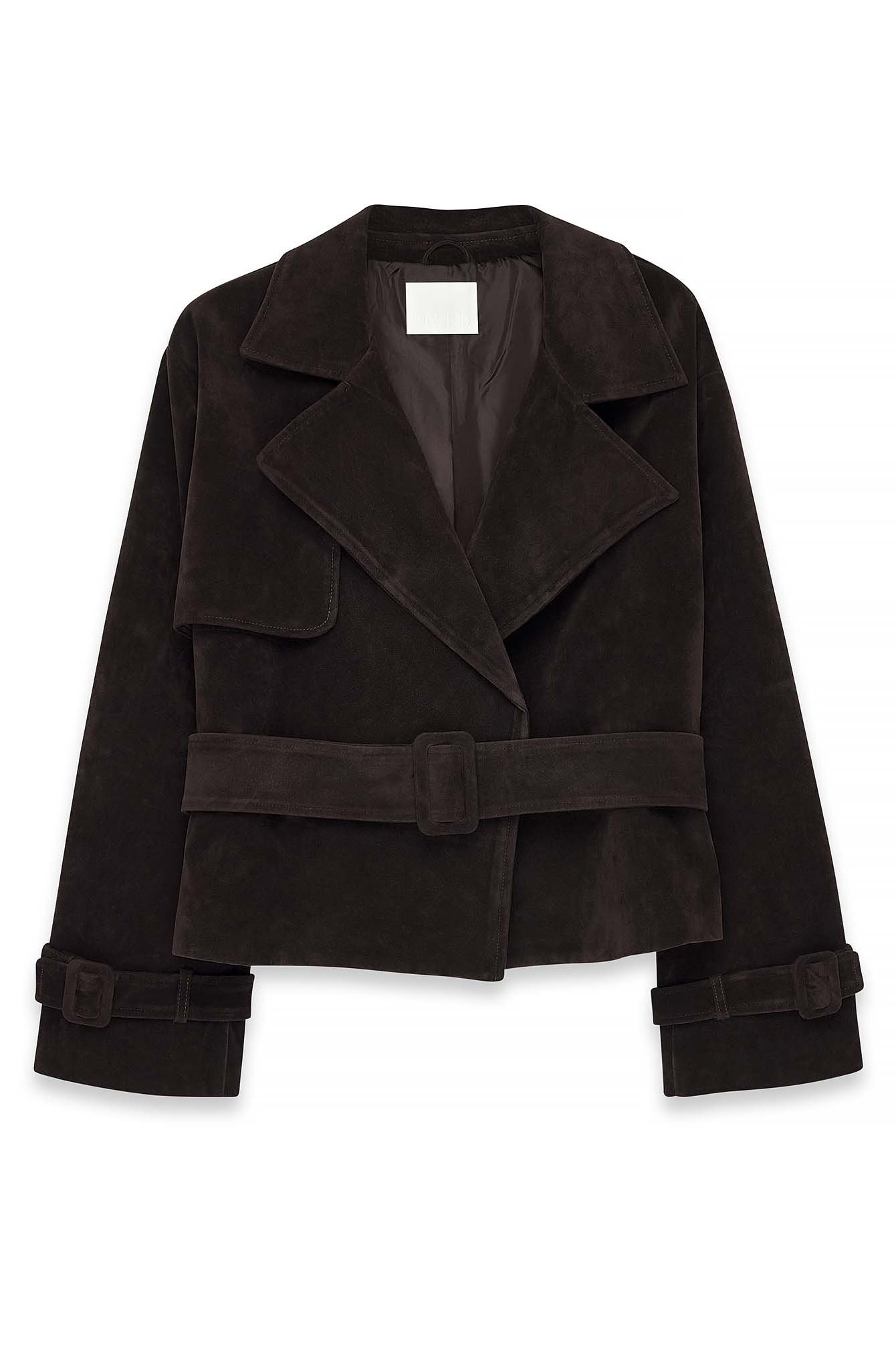 Faux Suede Zip Jacket Brown | NA-KD