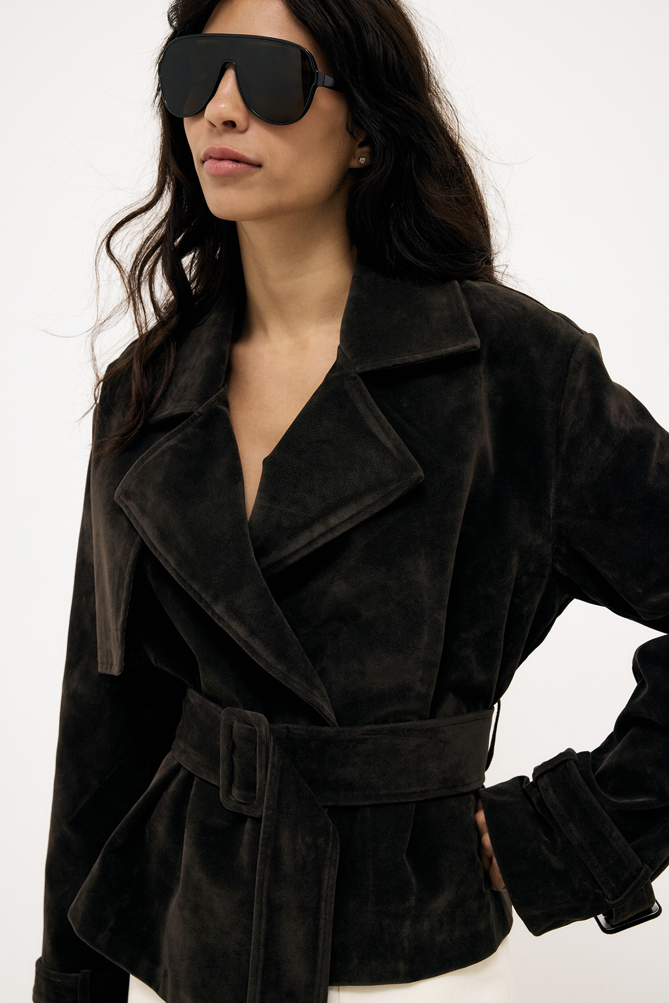Faux-Suede Kurzer Trenchcoat - Kunstpelz Jacken & Mäntel - - XL - NA-KD / NAKD