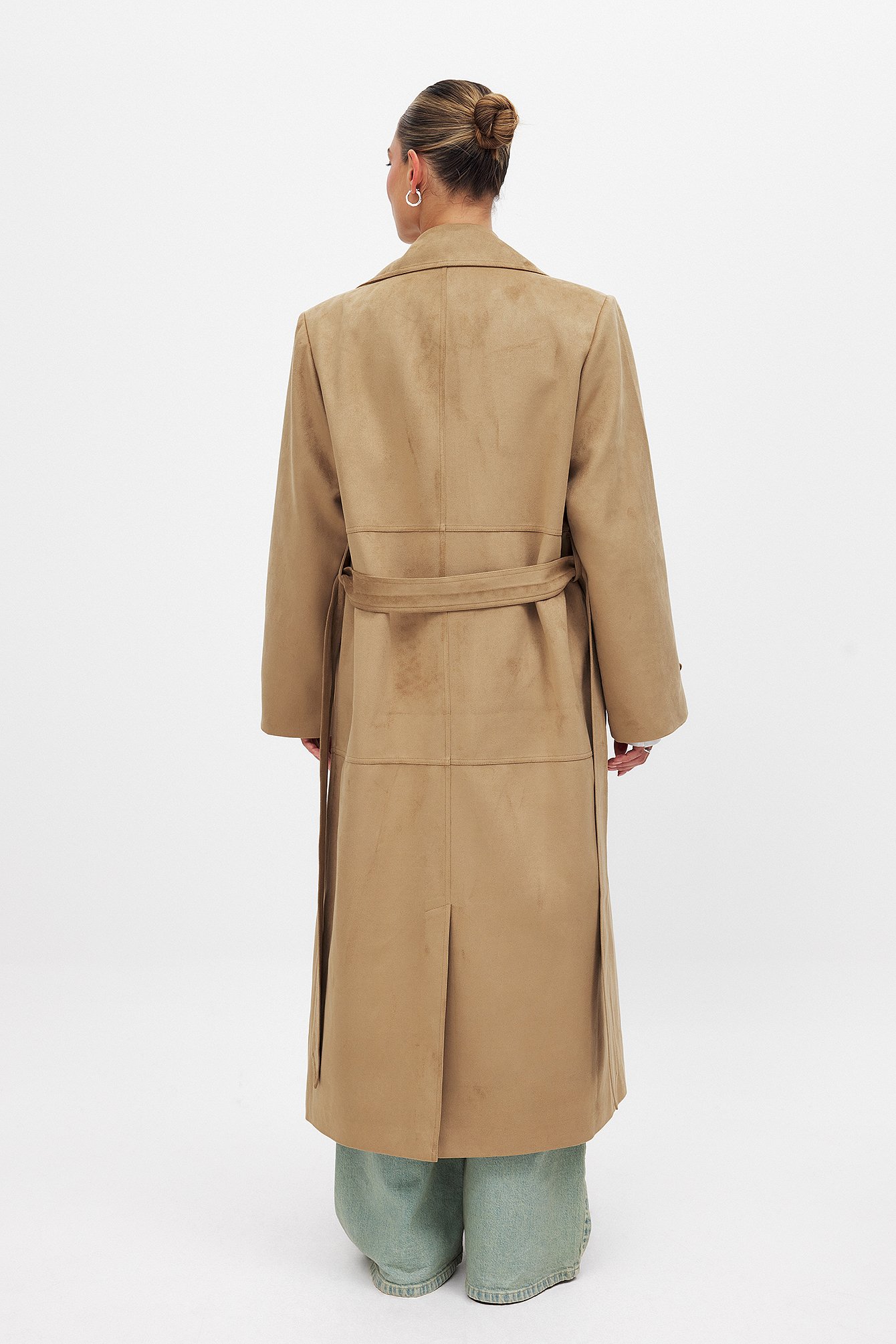NA-KD Trench-coat oversize en faux daim - Trenchcoats - Beige - EU 44 - NA-KD / NAKD
