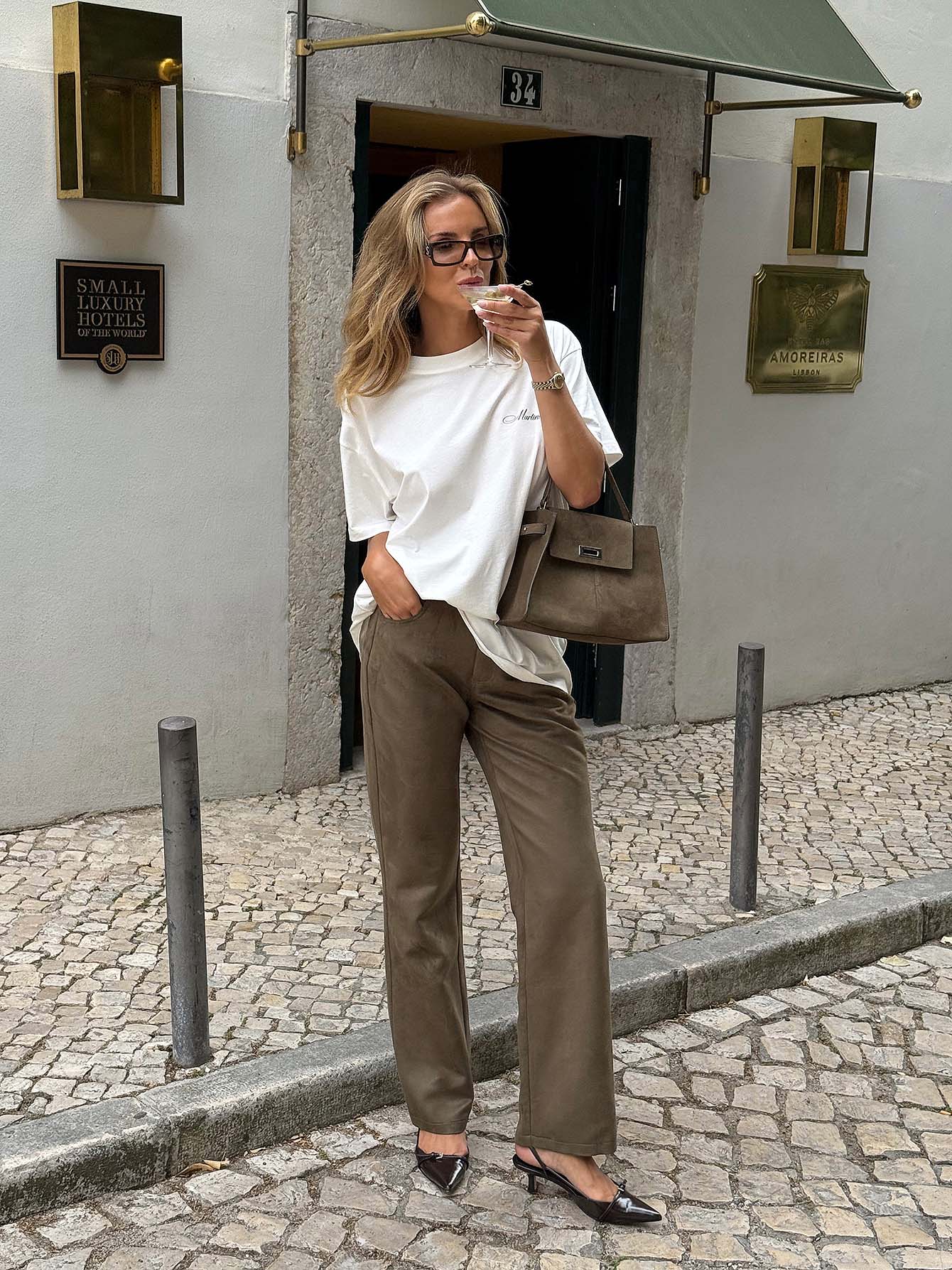 Lovisa Wallin x NA-KD Broek van imitatiesuède - Nepleren Broeken - Groen - EU 40 - NA-KD / NAKD