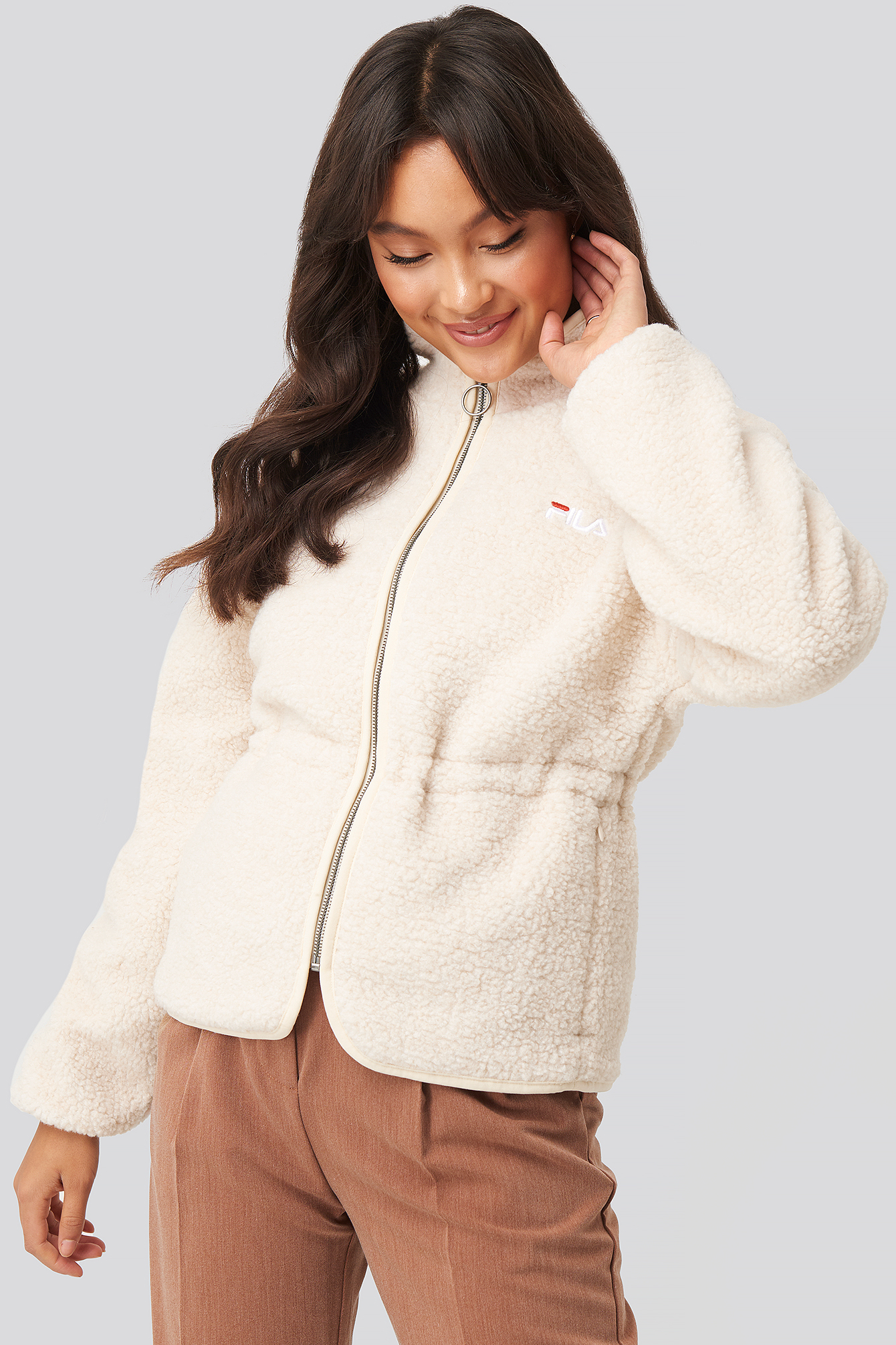 fila white fleece jacket