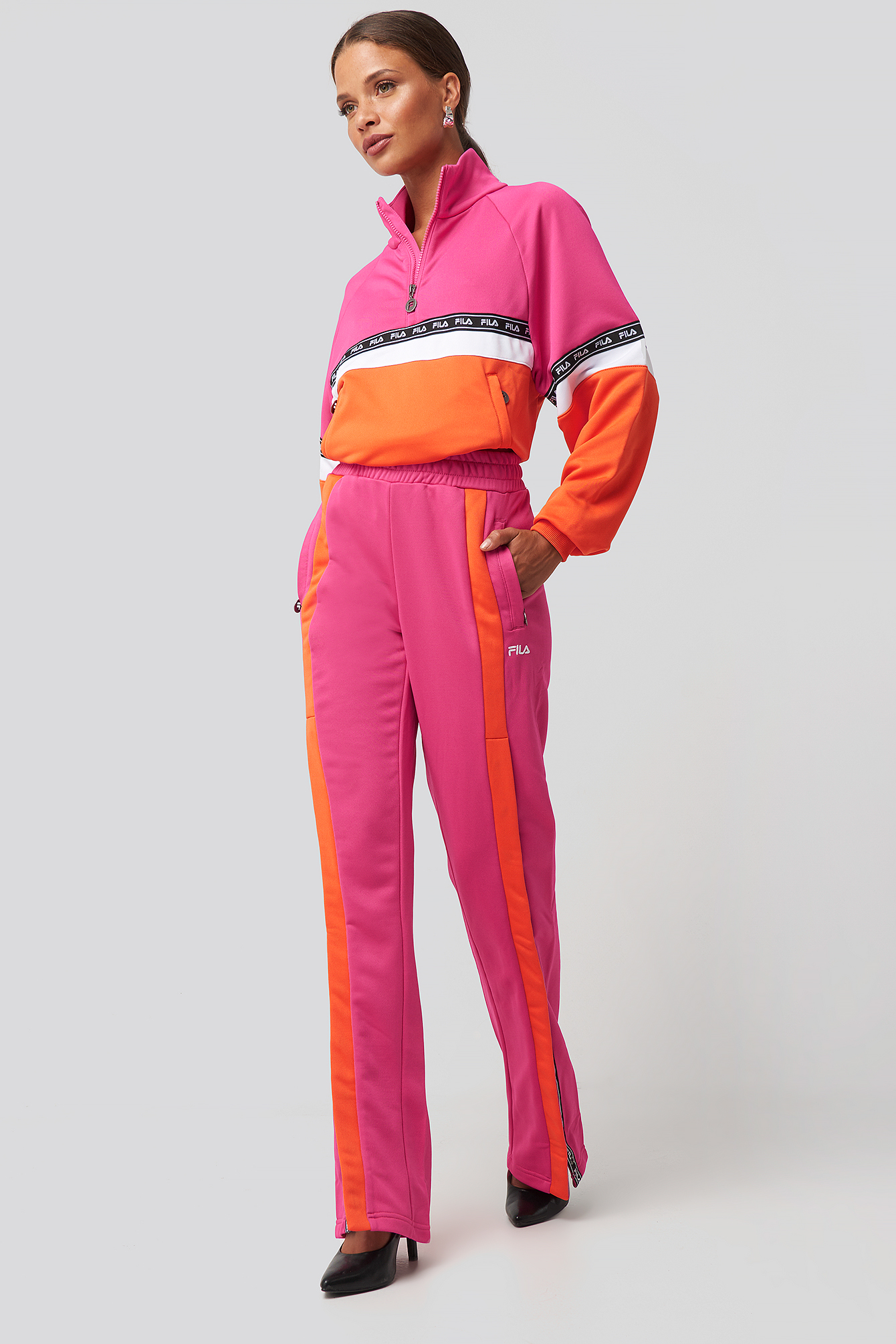 Sachika Track Pants Pink Yarrow/Mandarin Orange