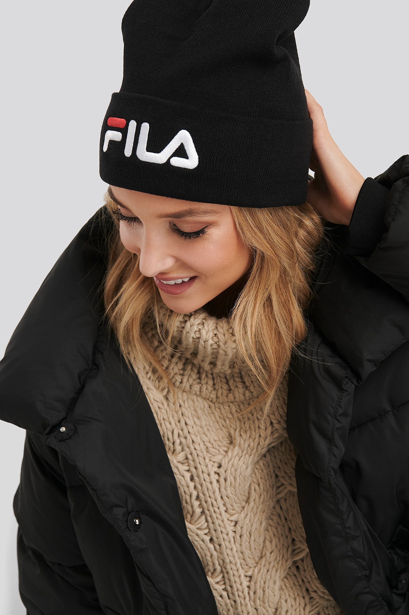 Slouchy Beanie Leniar Logo Black