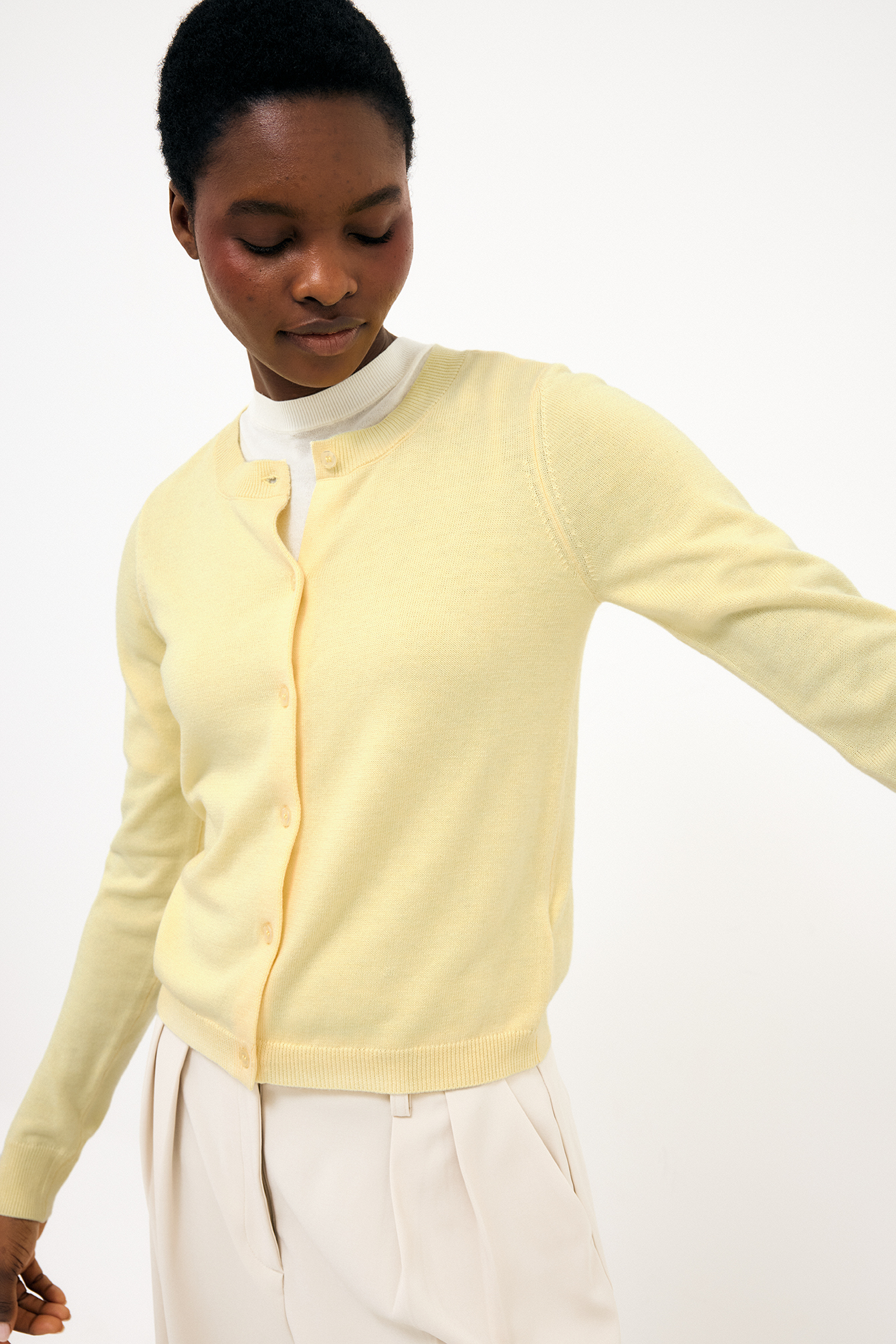 Fine Knitted Cardigan - Fine Knit Sweaters - Yellow - XS - NA-KD / NAKD