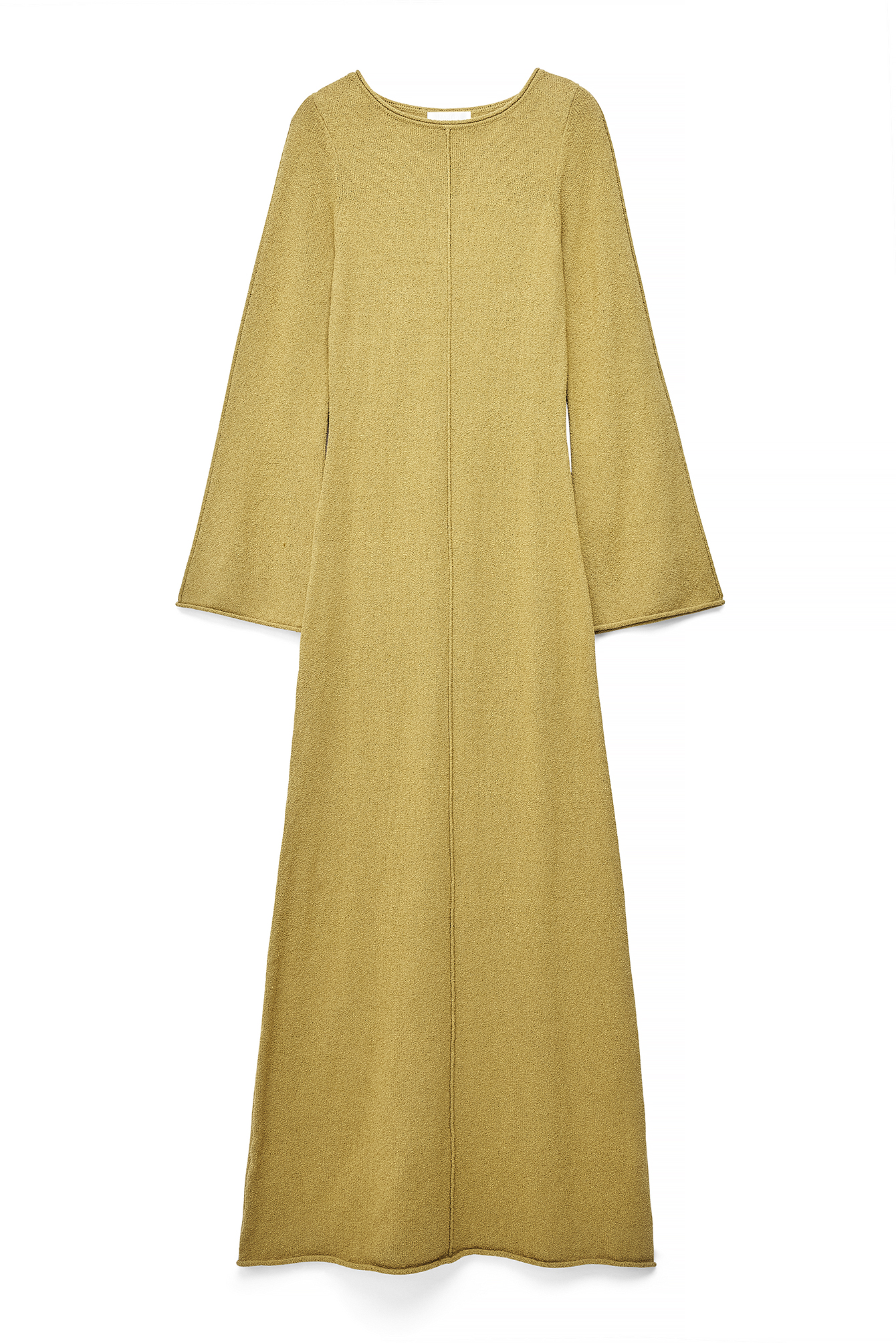 na kd wide sleeve knitted maxi dress Round Neck Frill Red Season:2026 Winter