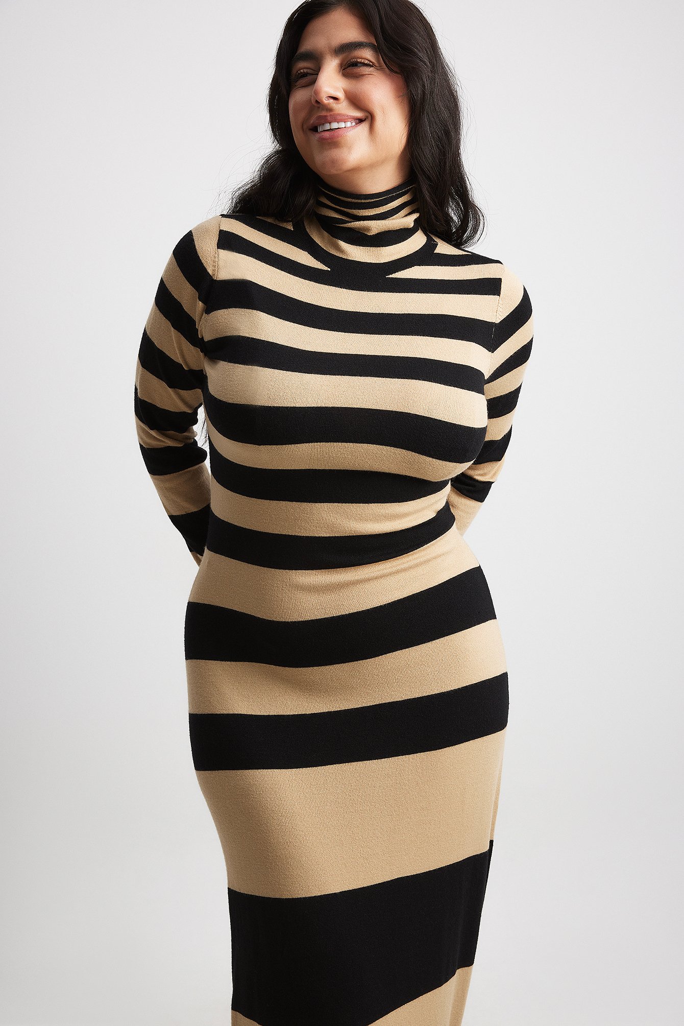 Fine Knitted Striped Maxi Dress Stripe