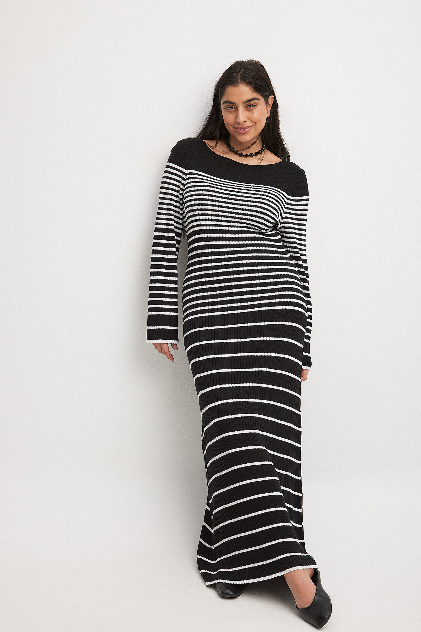 Fine Knitted Striped Midi Dress Stripe | NA-KD Fine Knitted Striped Midi Dress Stripe | NA-KD