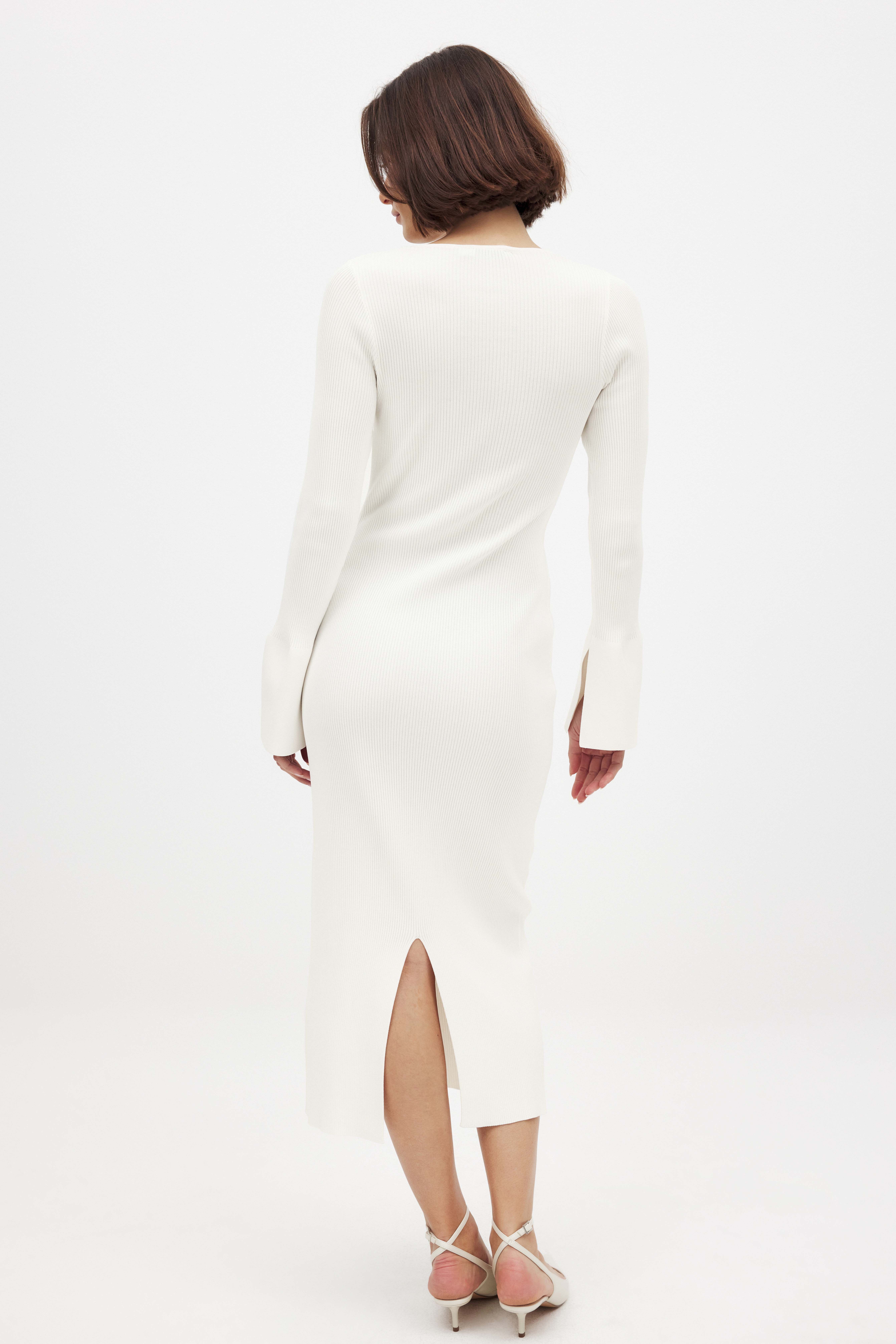 black knit backless dress 001 BACKLESS MIDI KNIT DRESS – TYLER AND HALL main image 1