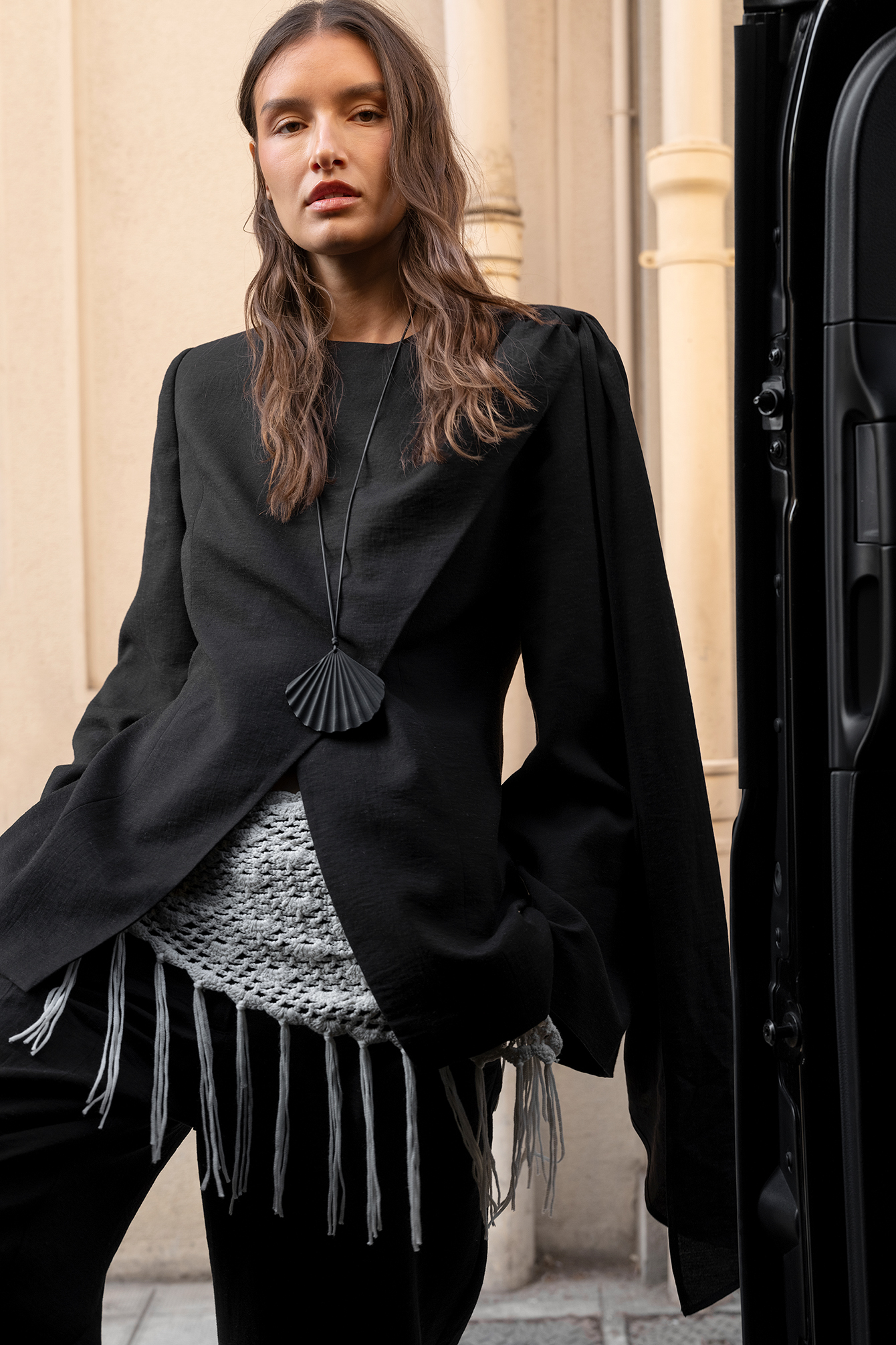 - Tettsittende blazer med skjerf - Blazere - Svart - EU 44 - NA-KD / NAKD