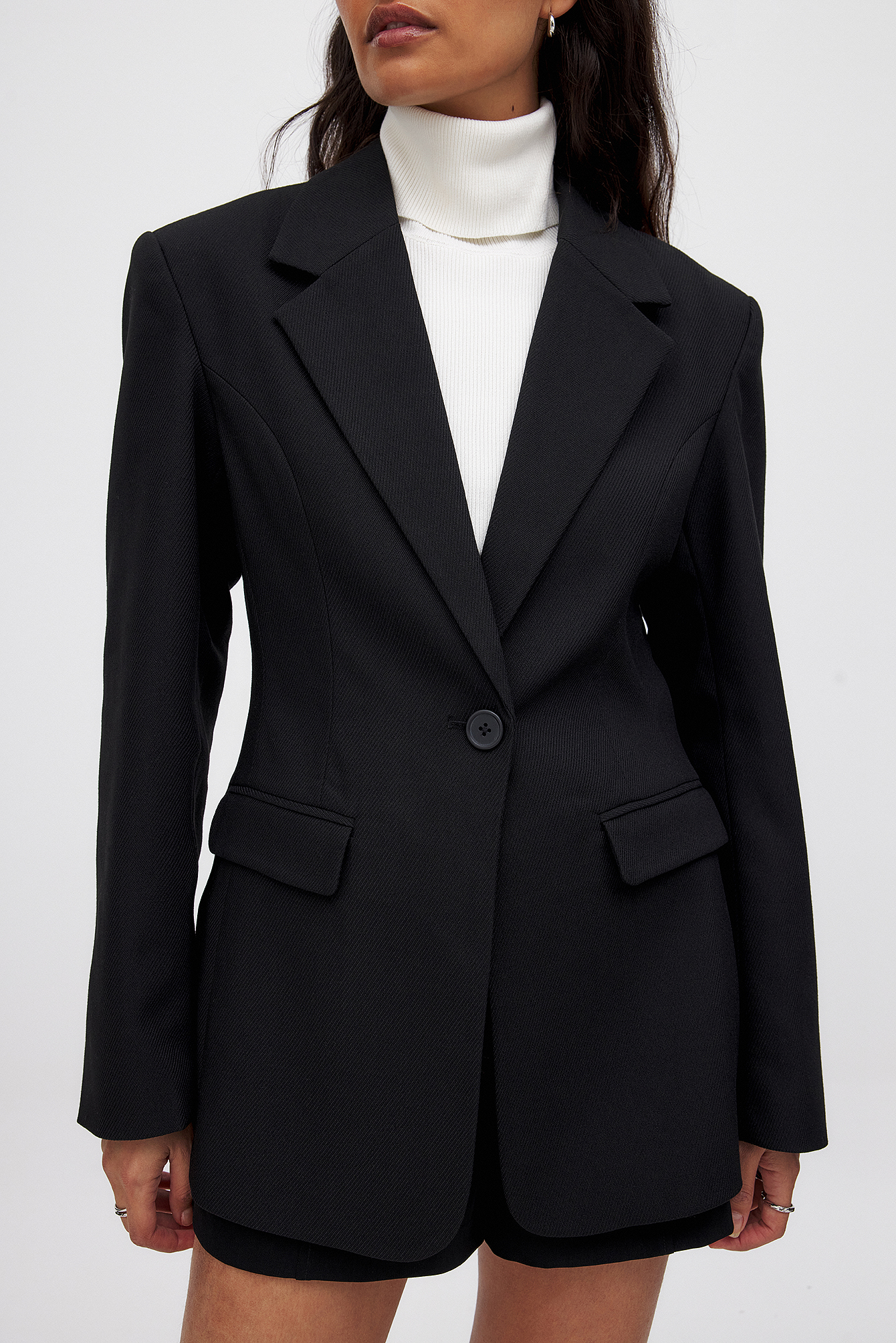 Fitted Twill Blazer
