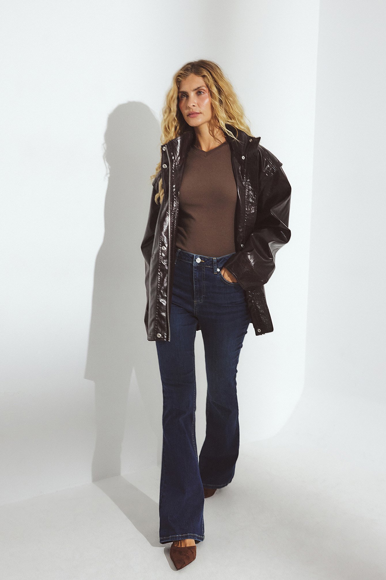 NA-KD Flared High Waist Stretch Jeans - Flared Jeans - Blue - EU 44 - NA-KD / NAKD