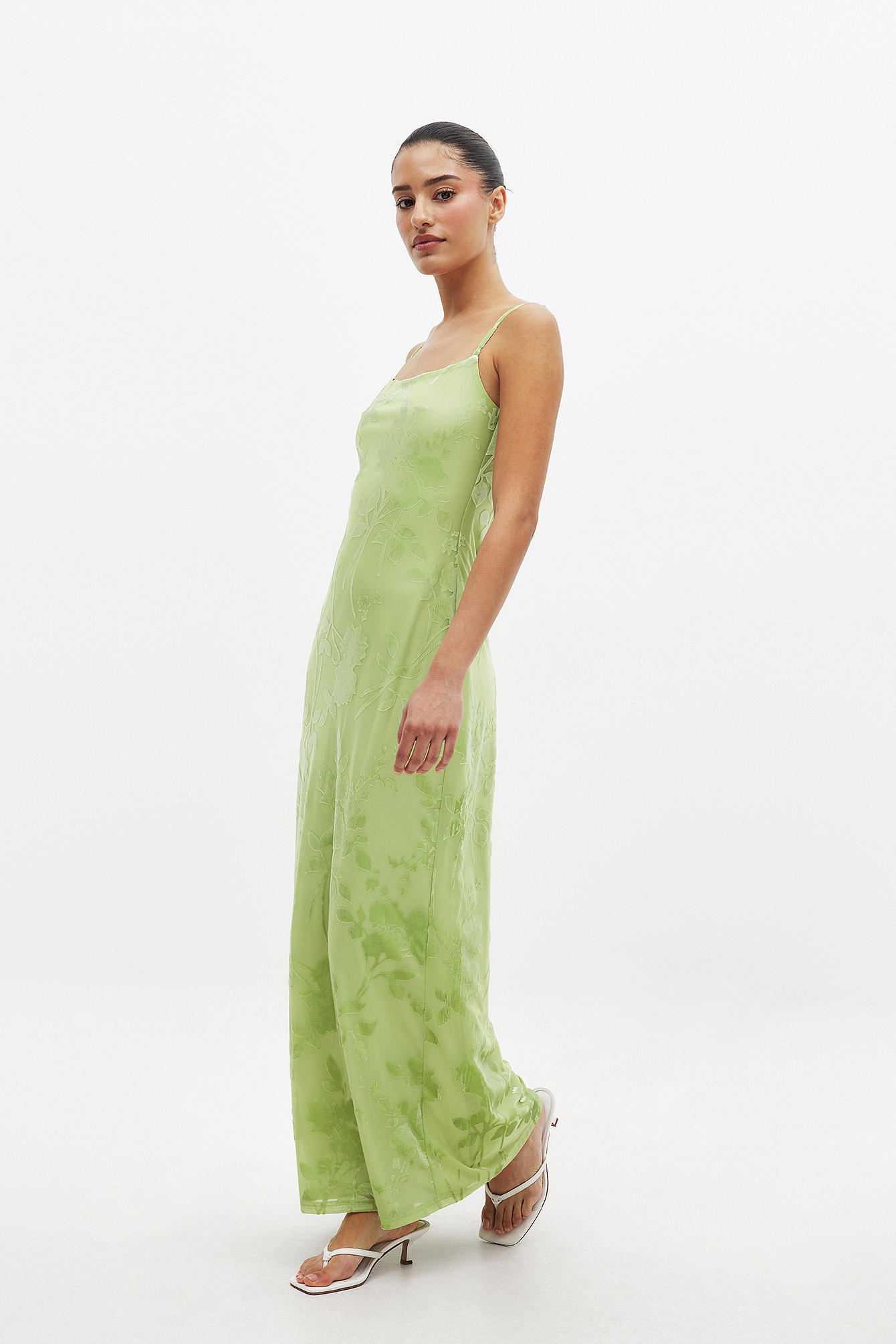 Floral Print Maxi Dress Green | NA-KD Floral Print Maxi Dress Green | NA-KD