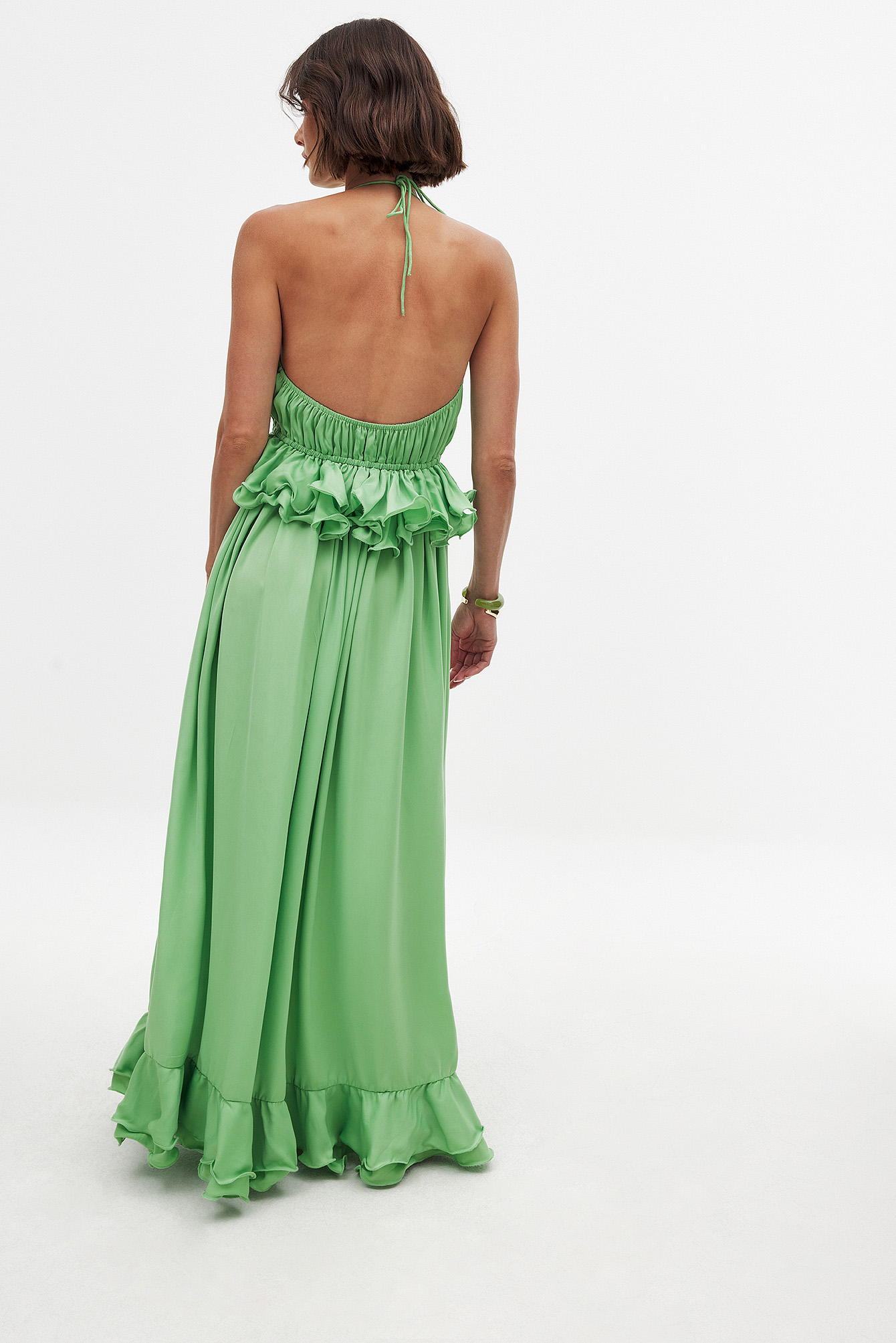 cabbage patch doll green dress Lavender Tulle Tiered A-line V-neck Prom Dresses, MP1003 main image 0